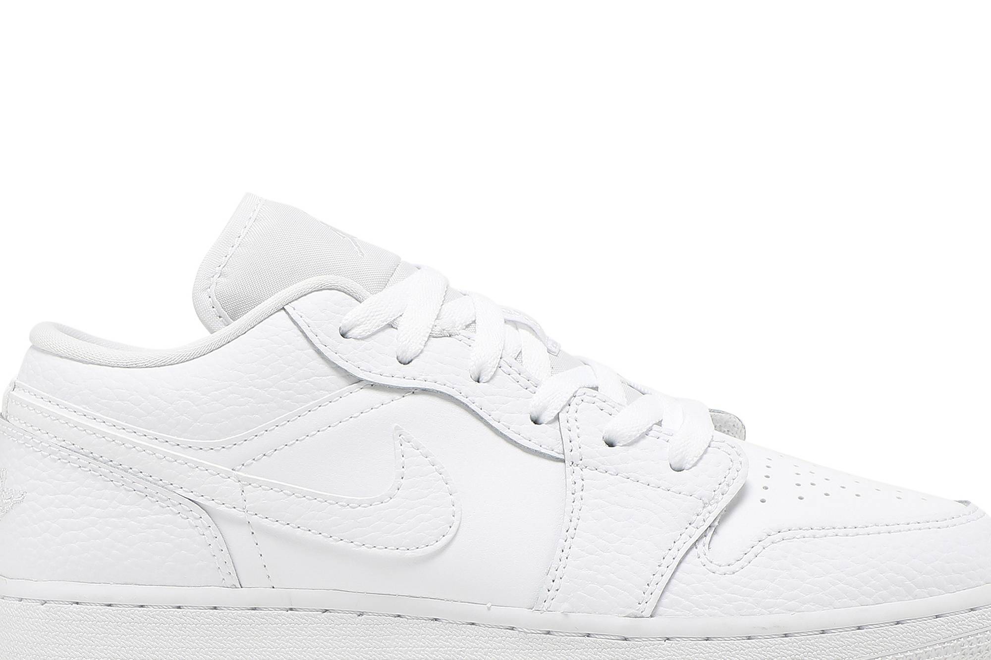 (Grade School) Air Jordan 1 Low Triple White 553560-130 Nicesnk