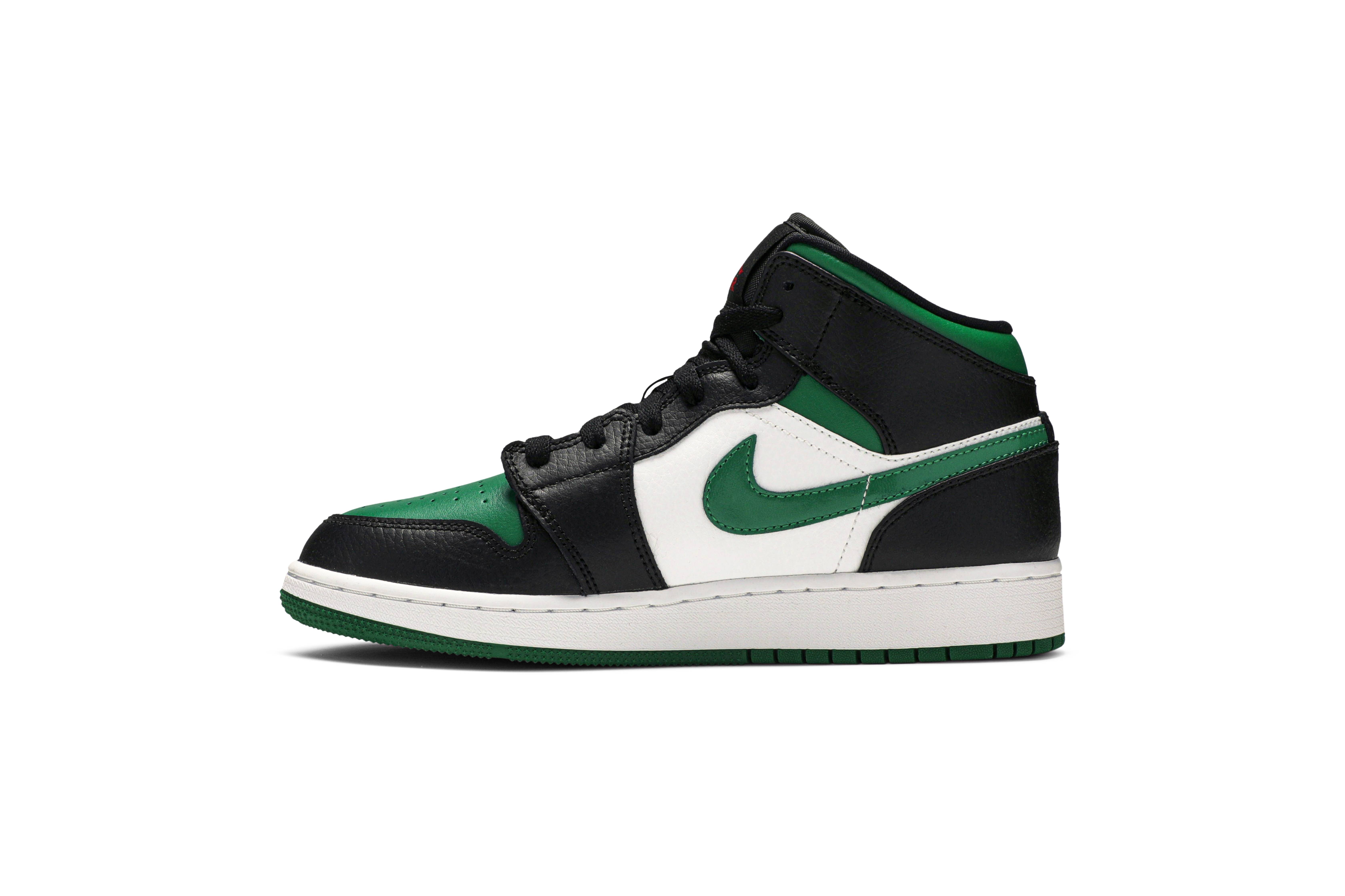 (Grade School) Air Jordan 1 Mid Black Pine Green 554725-067 Nicesnk