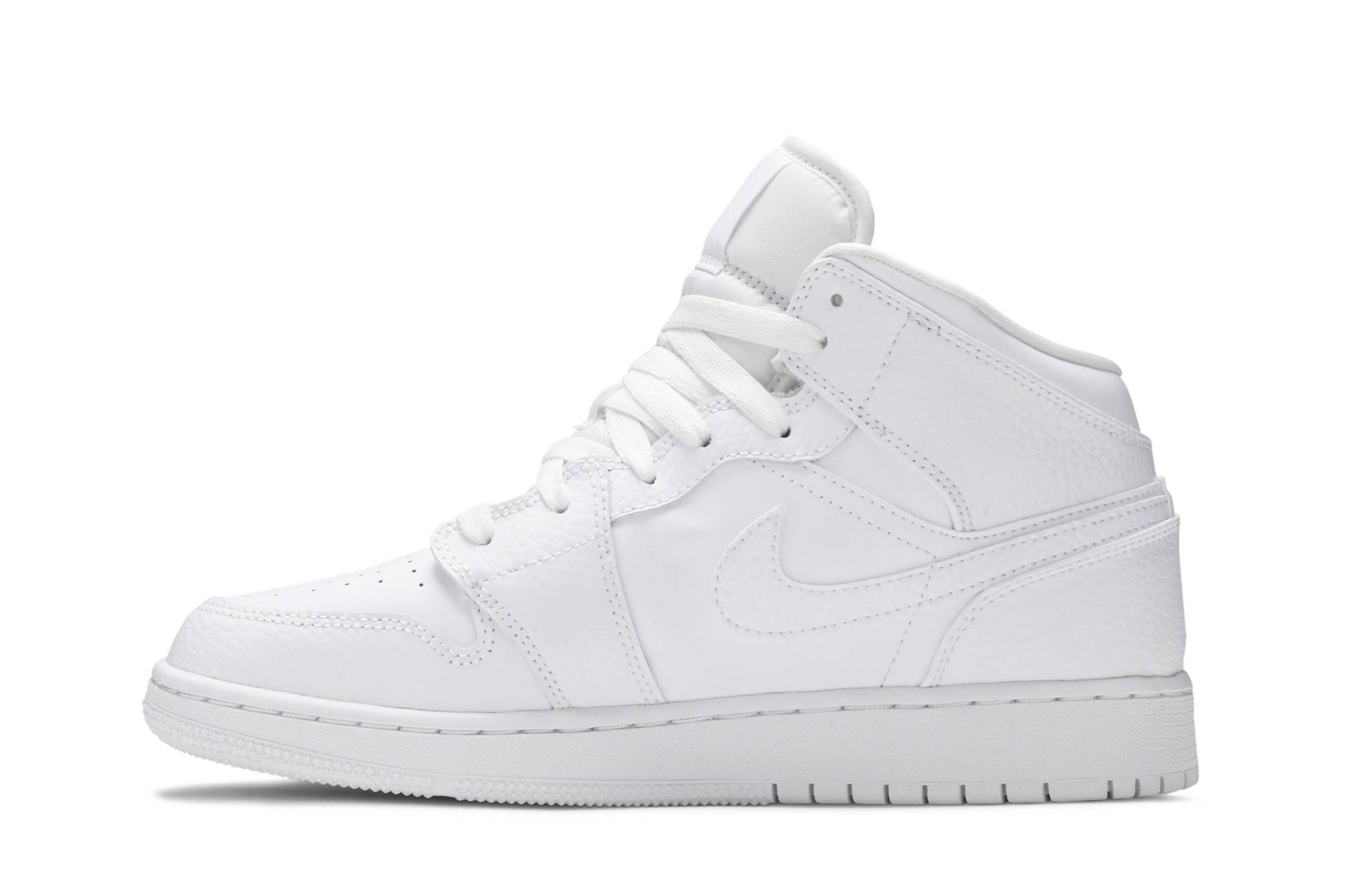 (Grade School) Air Jordan 1 Mid ‘Triple White’ 554725-130