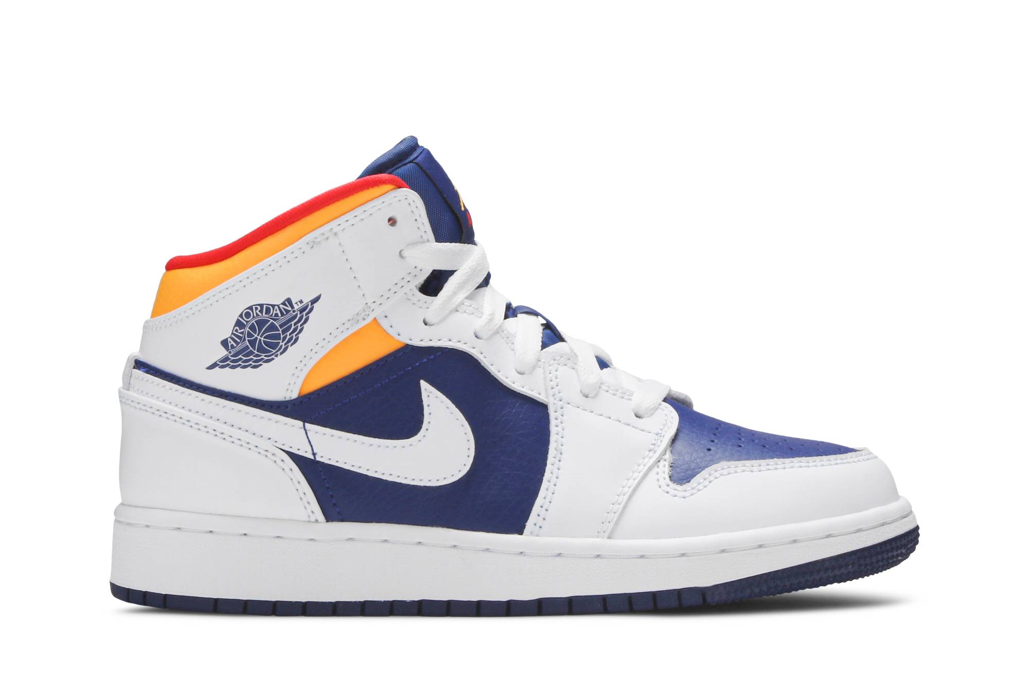 (Grade School) Air Jordan 1 Mid ‘White Deep Royal Blue’ 554725-131