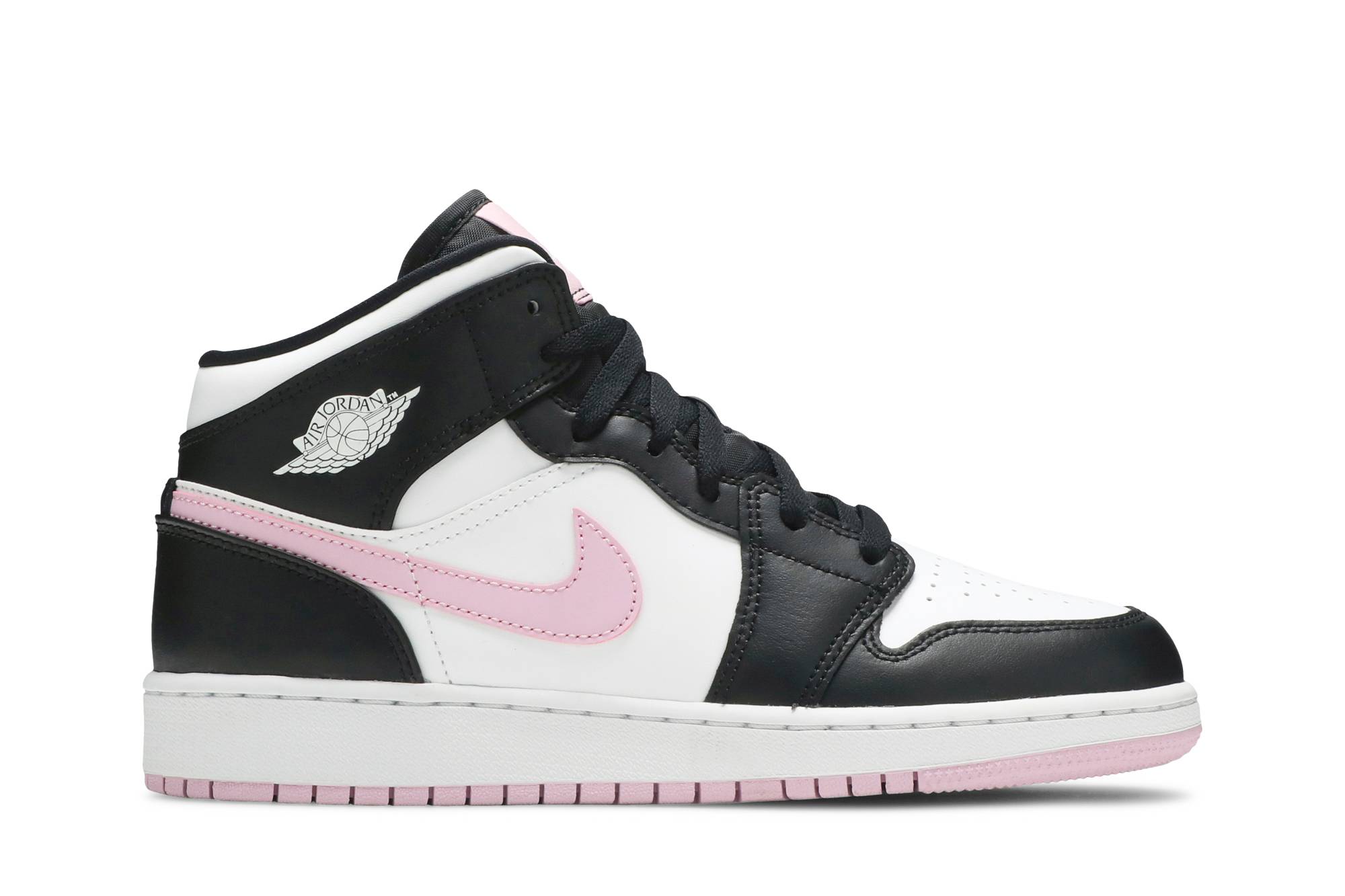 (Grade School) Air Jordan 1 Mid White Light Arctic Pink 555112-103 Nicesnk