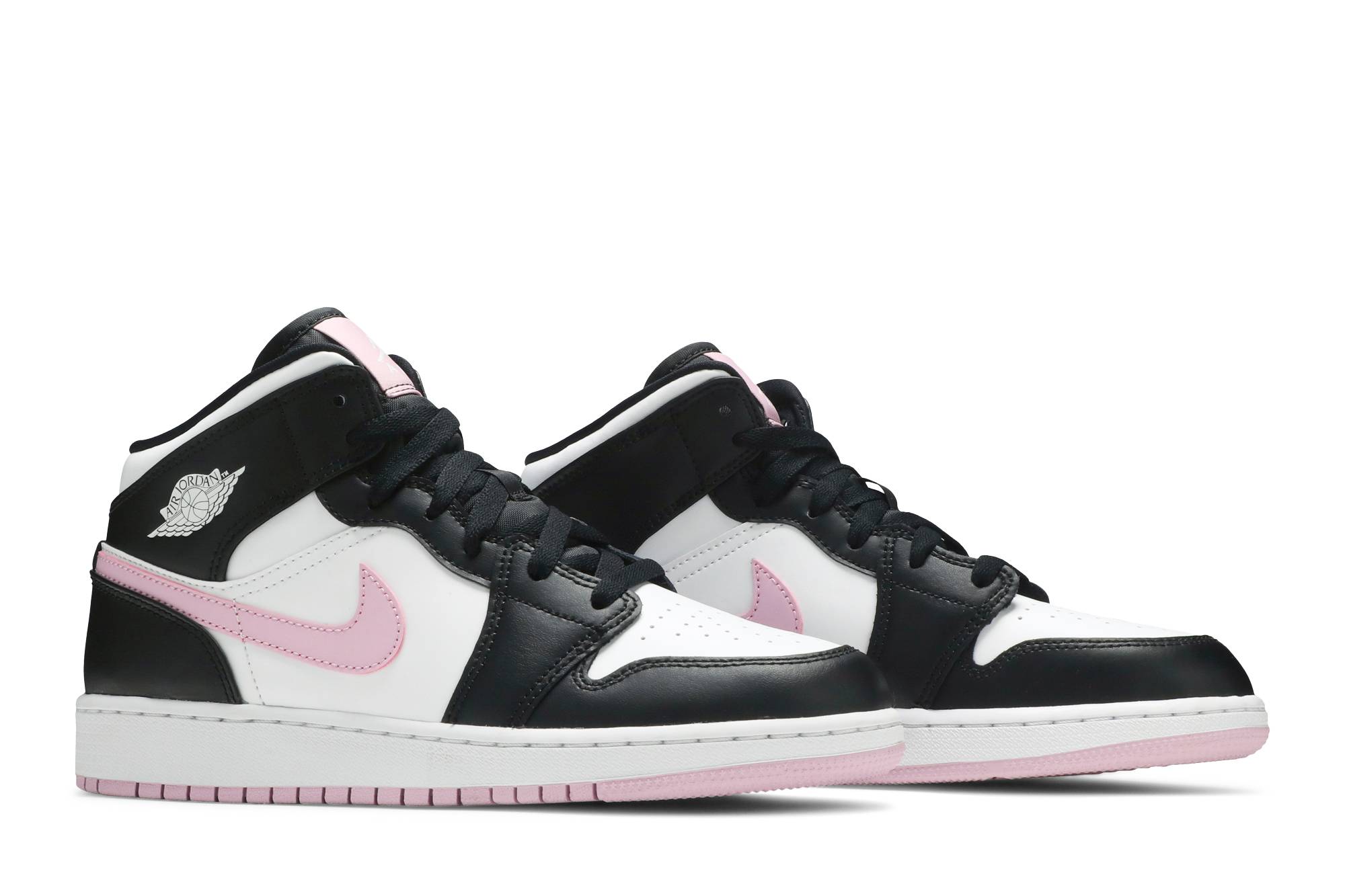 (Grade School) Air Jordan 1 Mid White Light Arctic Pink 555112-103 Nicesnk