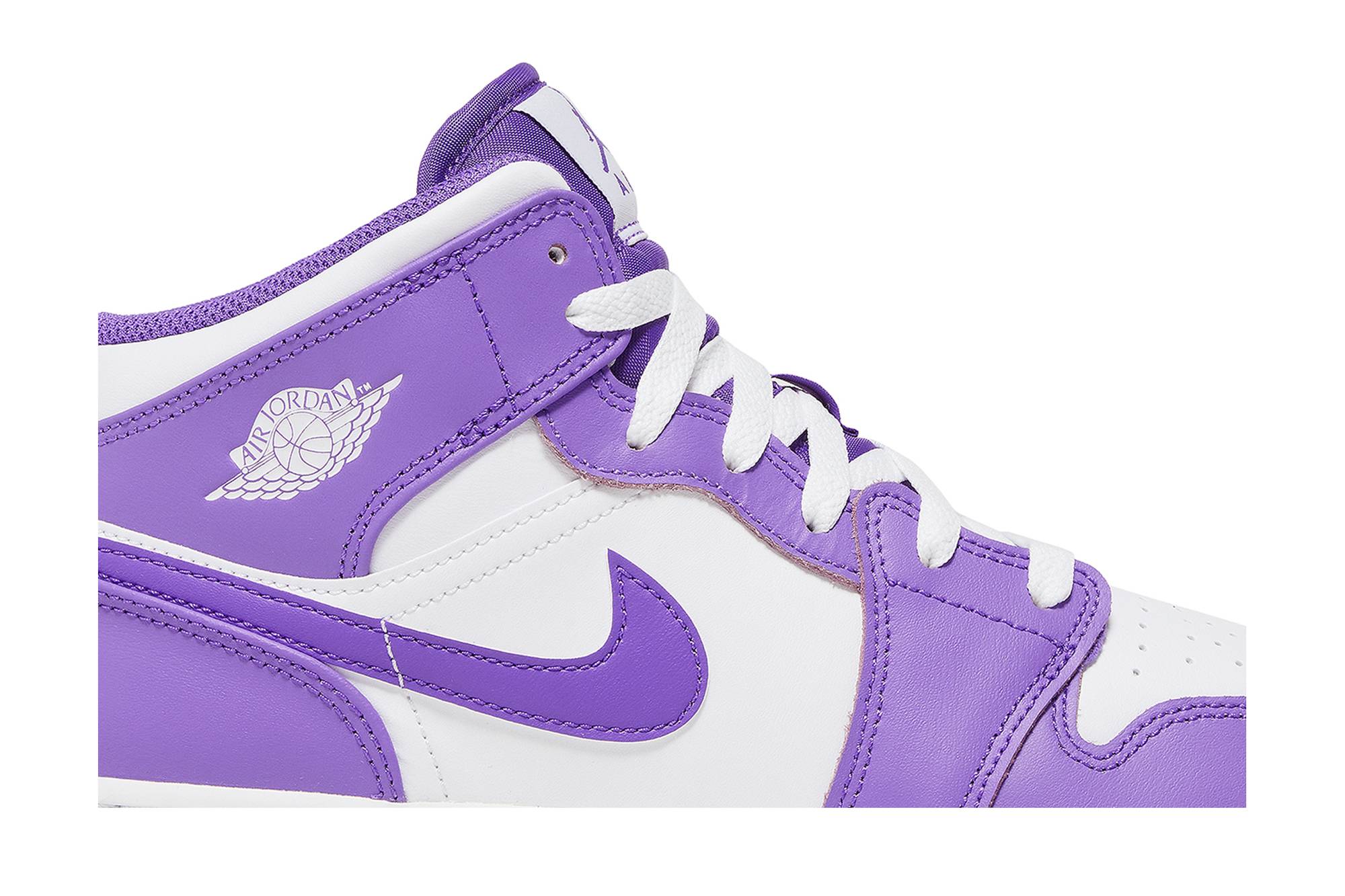 (Grade School) Air Jordan 1 Mid White Purple DQ8423-511 Nicesnk