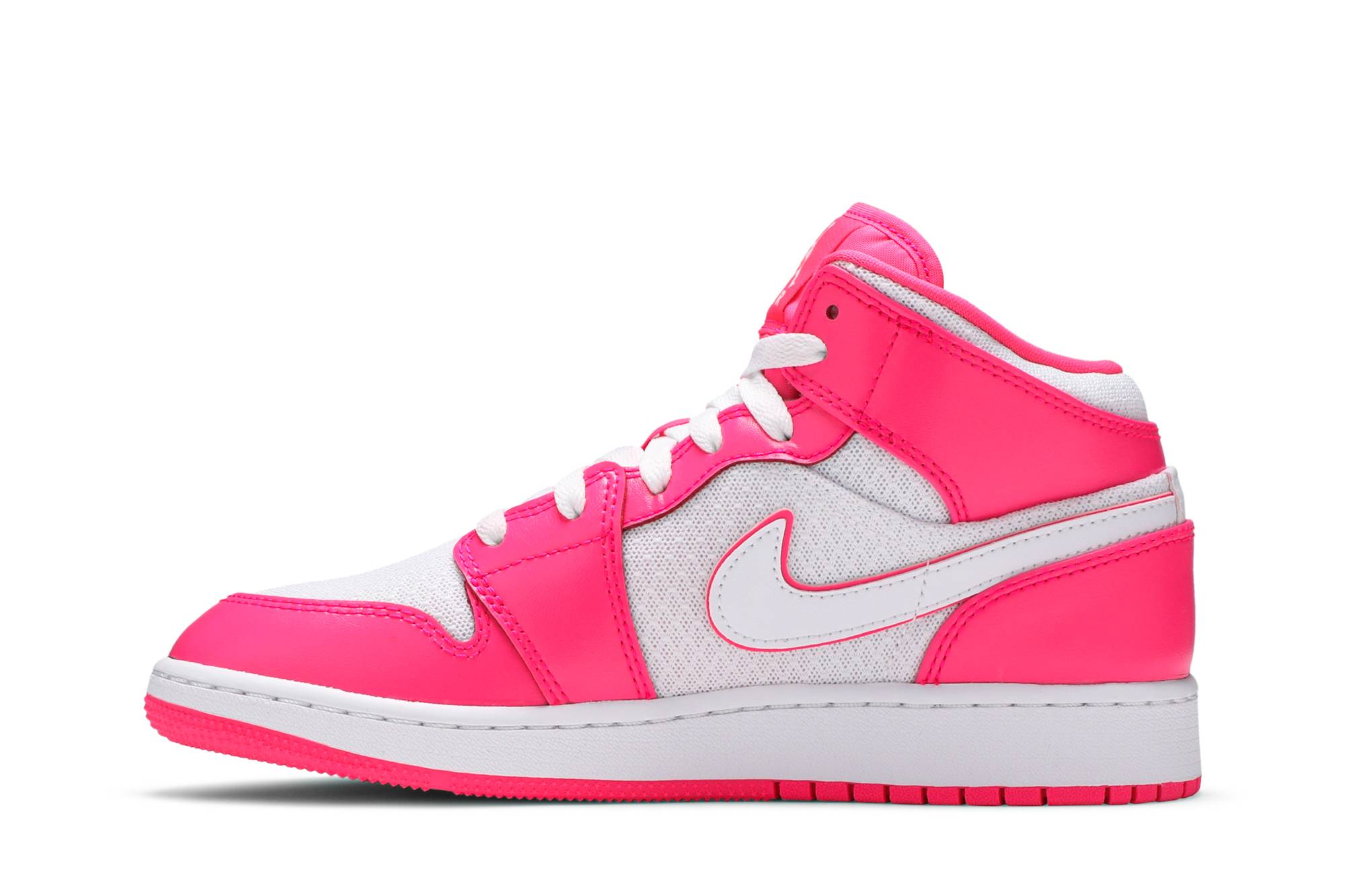 (Grade School) Air Jordan 1 Mid Hyper Pink White 555112-611