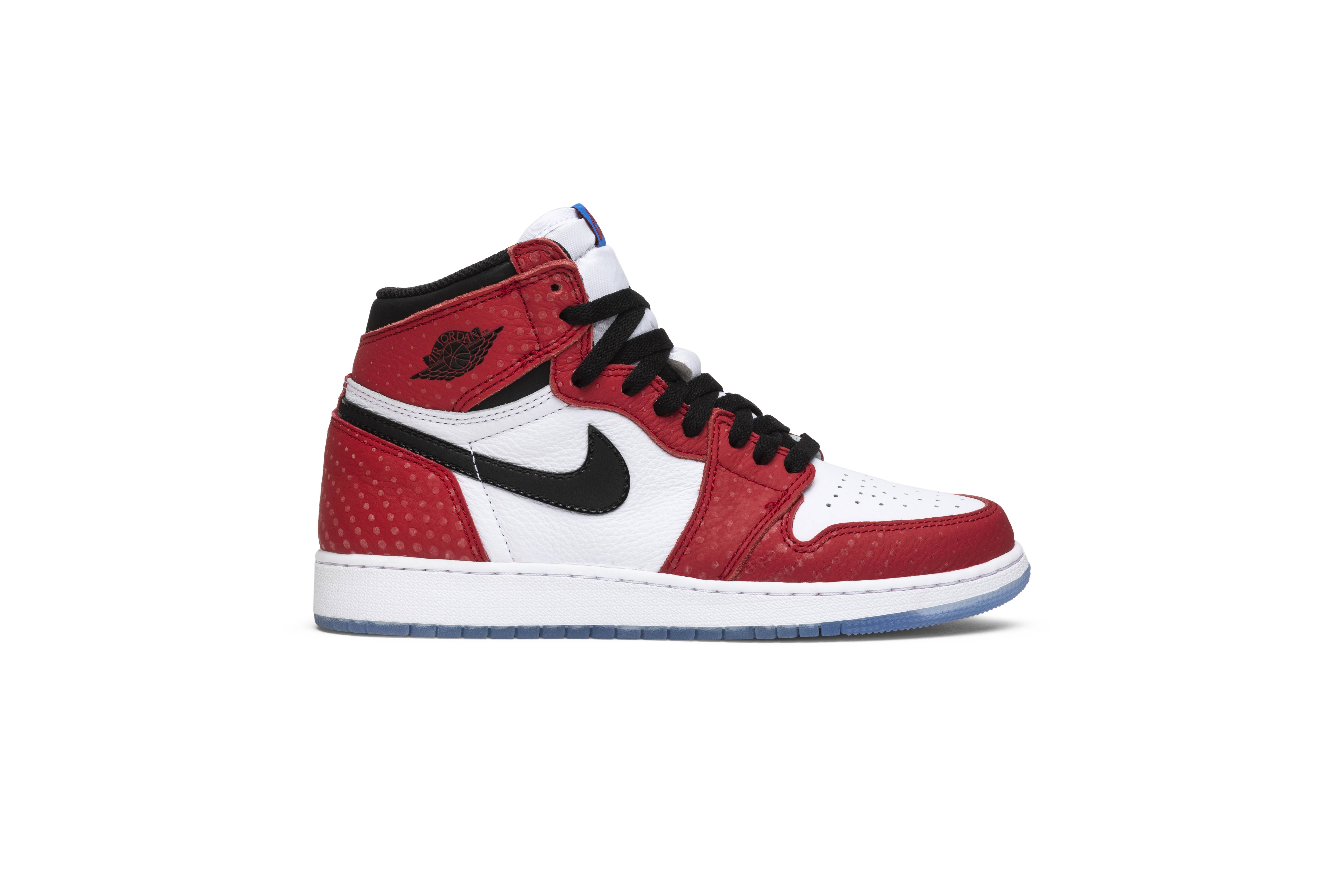 (Grade School) Air Jordan 1 Retro High Spider-Man Origin Story 575441-602 Nicesnk