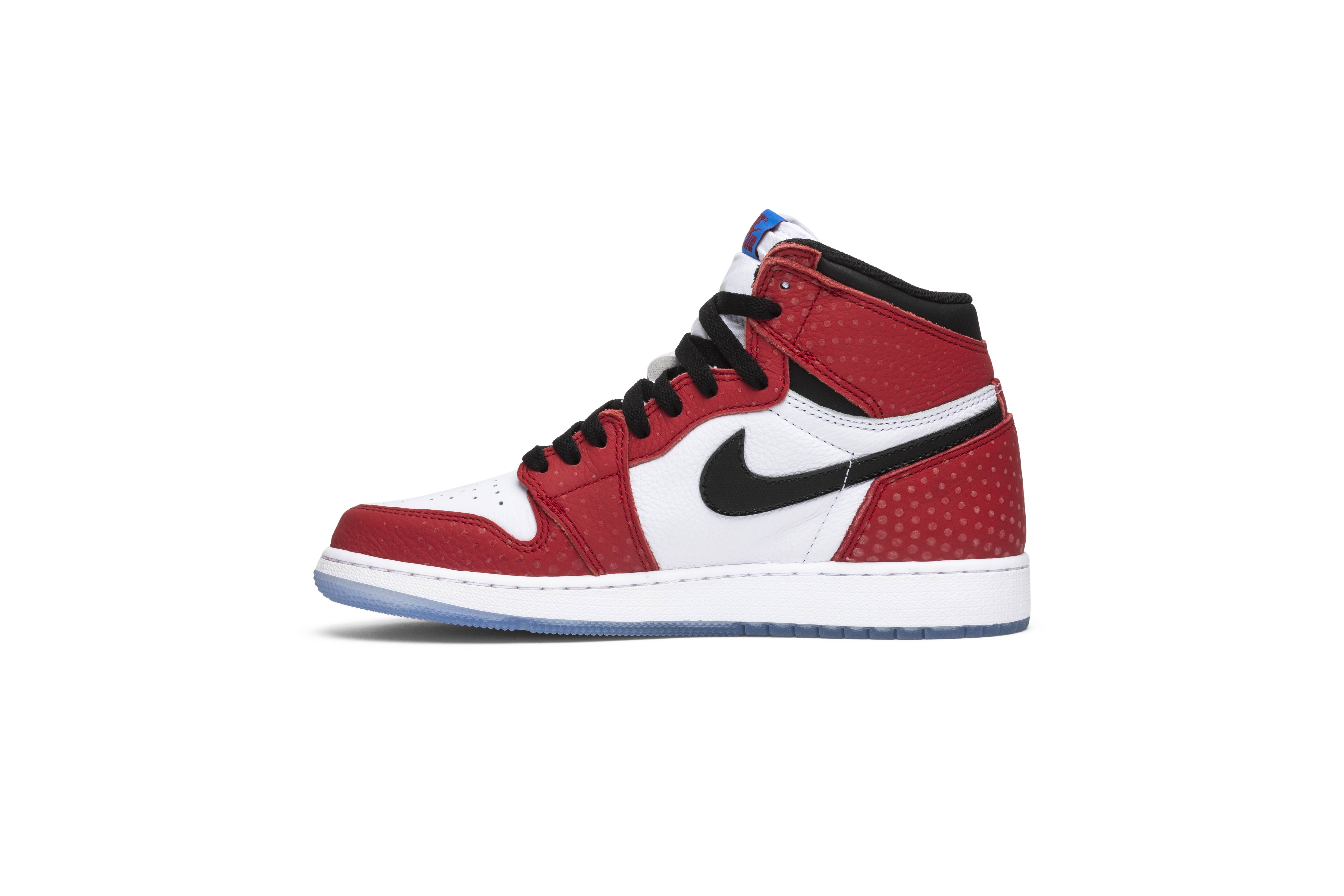 (Grade School) Air Jordan 1 Retro High Spider-Man Origin Story 575441-602 Nicesnk