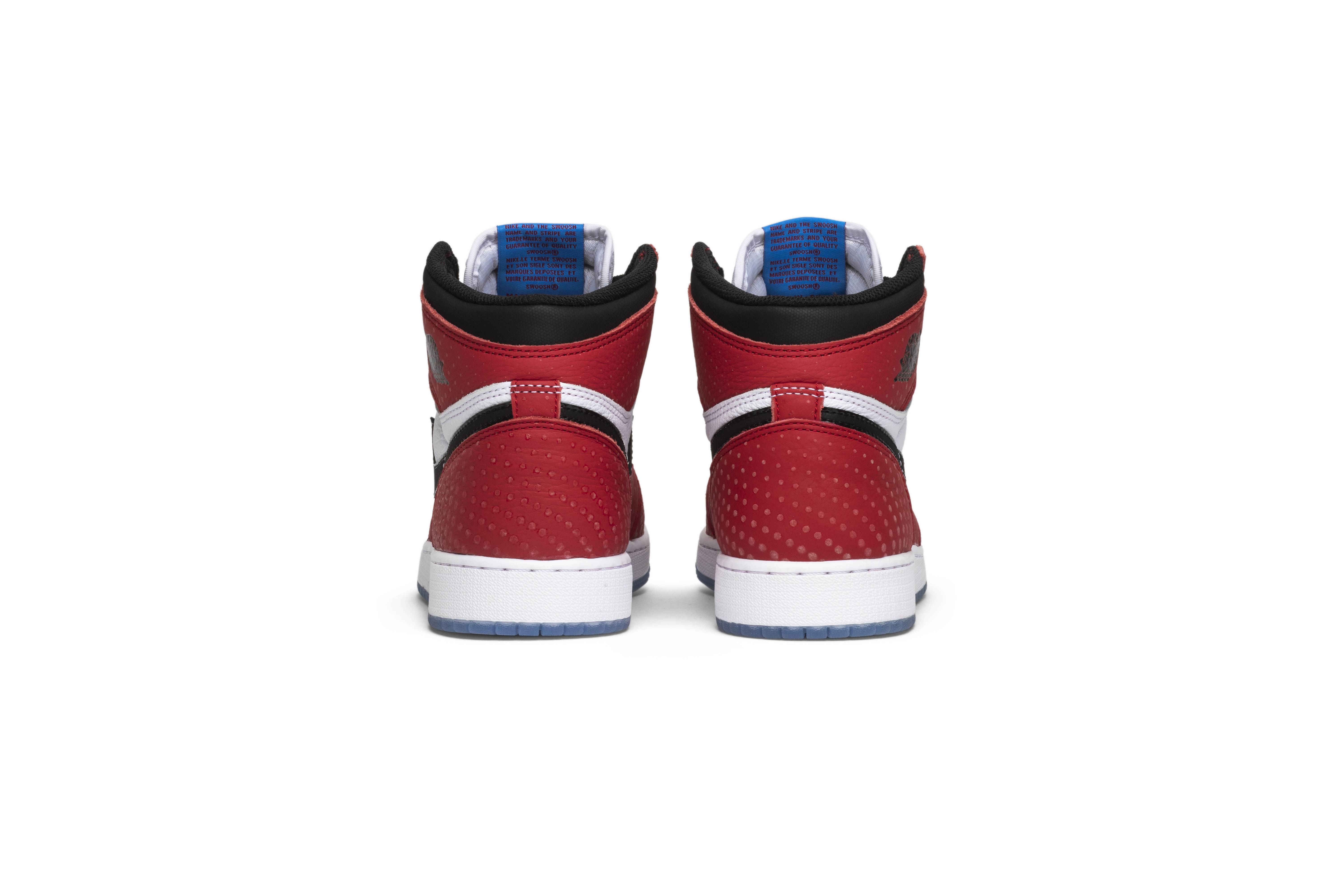 (Grade School) Air Jordan 1 Retro High Spider-Man Origin Story 575441-602 Nicesnk