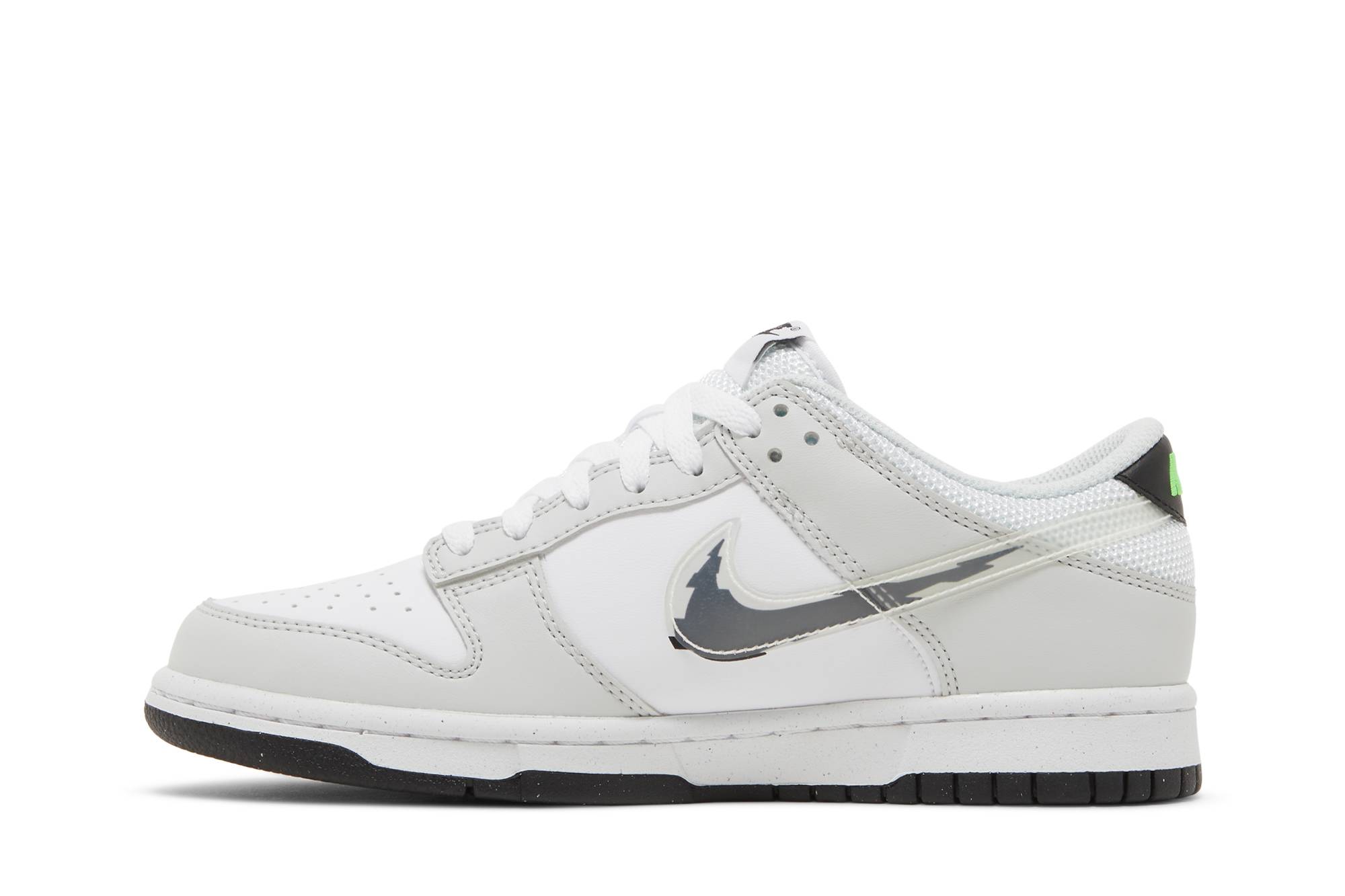 (Grade School) Nike Dunk Low Glitch Swoosh DV3033-001 Nicesnk
