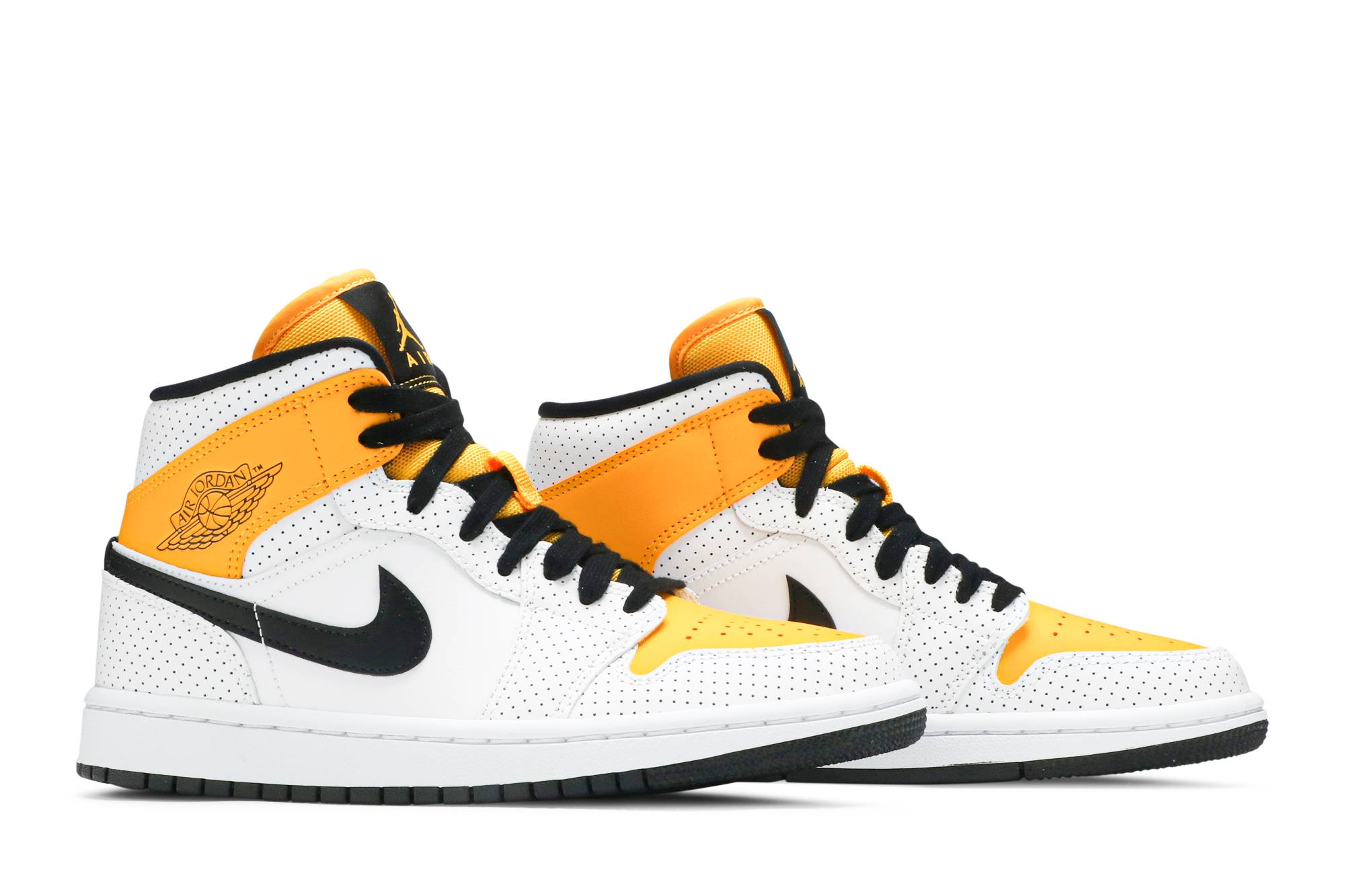 (Women) Air Jordan 1 Mid ‘Perforated – White University Gold’ BQ6472-107