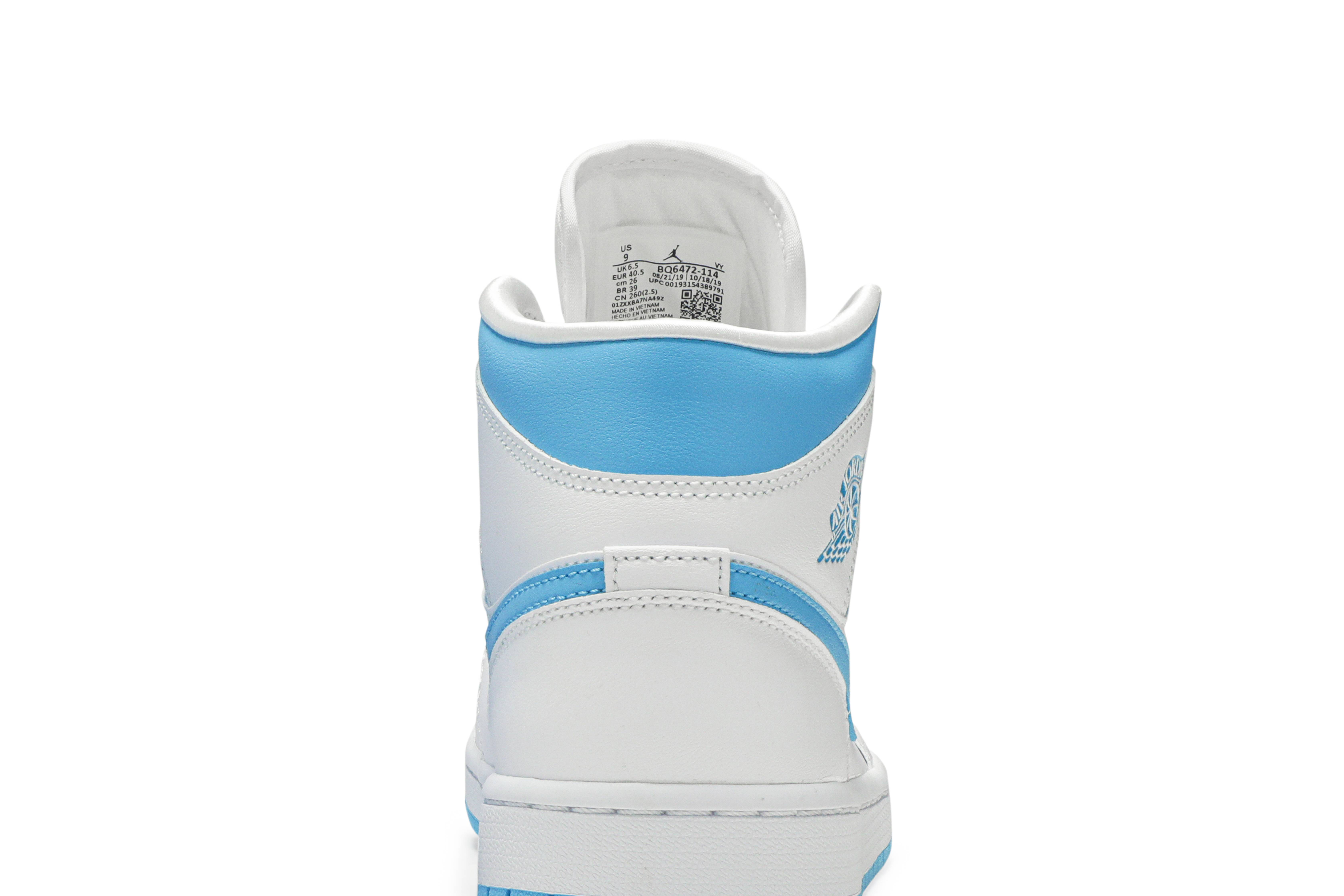 (Women) Air Jordan 1 Mid ‘UNC’ BQ6472-114