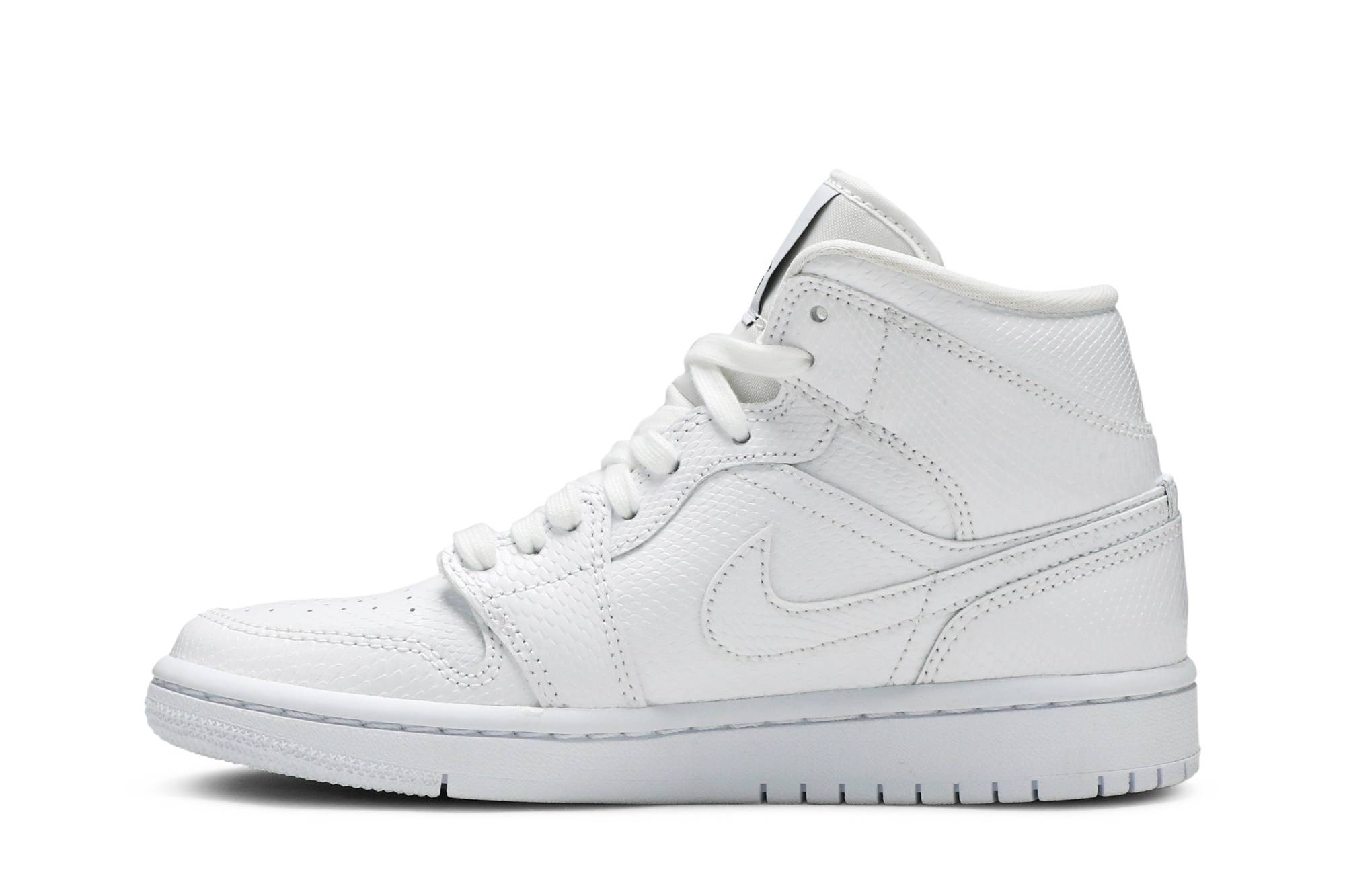 (Women) Air Jordan 1 Mid ‘White Snakeskin’ BQ6472-110