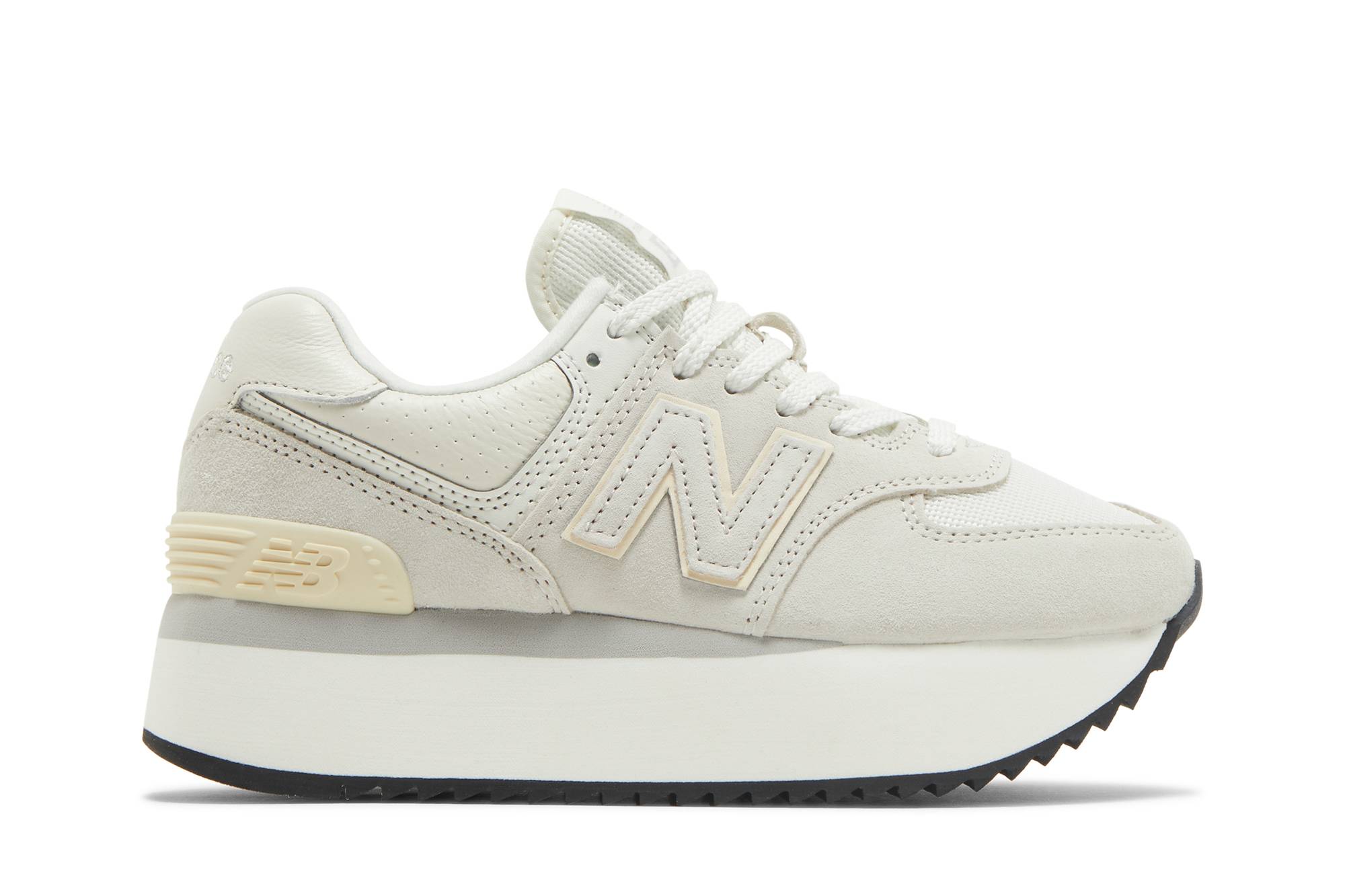 (Women) New Balance 574+ White Grey WL574ZAA Nicesnk