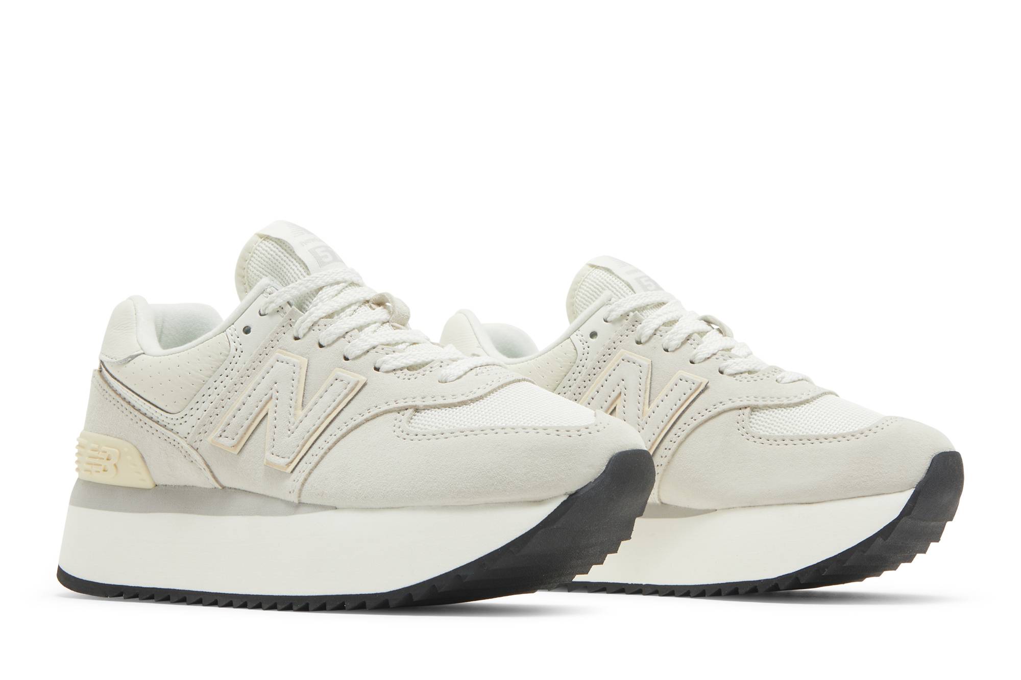 (Women) New Balance 574+ White Grey WL574ZAA Nicesnk