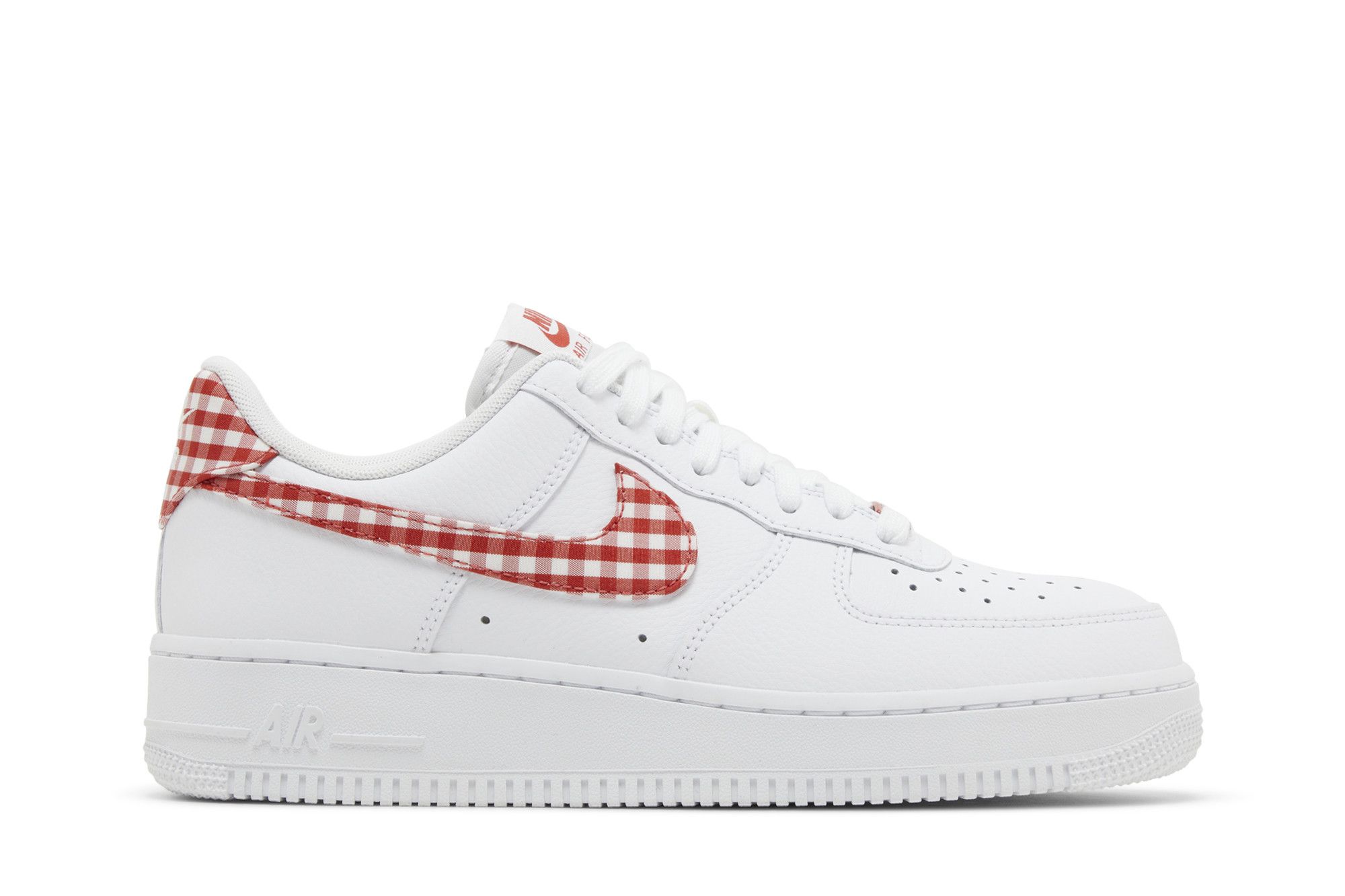 (Women) Nike Air Force 1 07 Essential Mystic Red Gingham DZ2784-101 Nicesnk