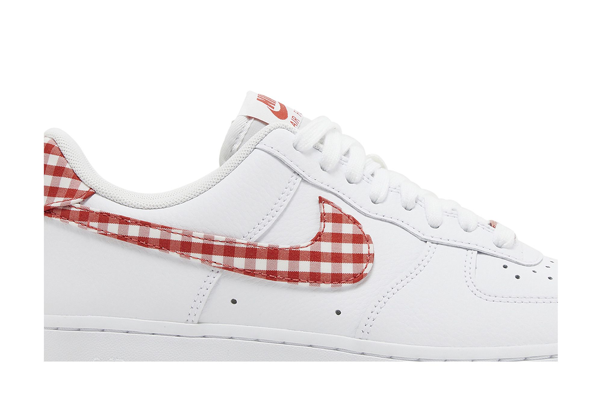 (Women) Nike Air Force 1 07 Essential Mystic Red Gingham DZ2784-101 Nicesnk