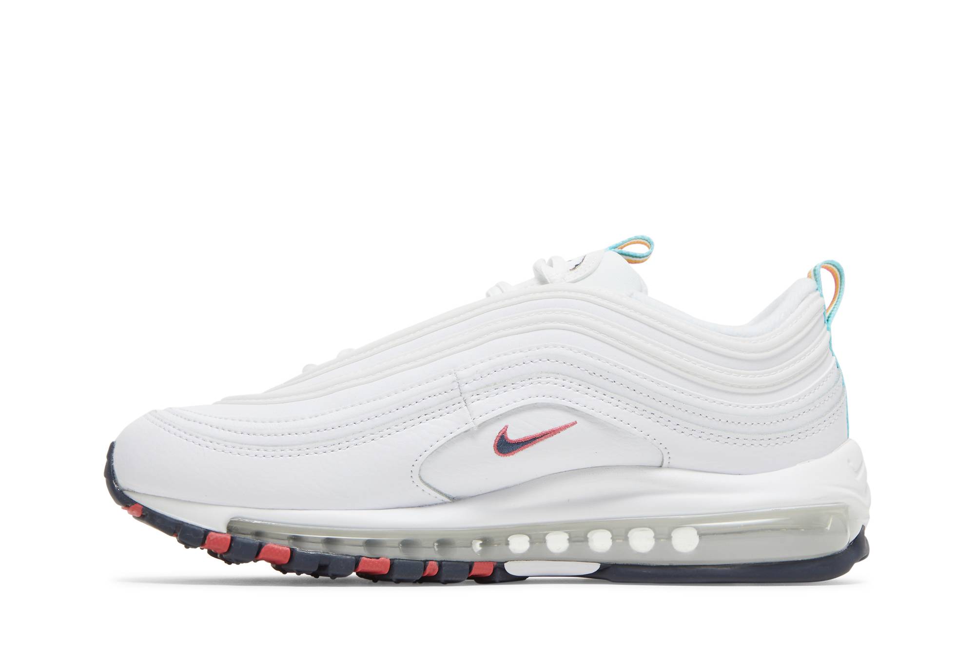 (Women) Nike Air Max 97 White Multi Color Pull Tabs DH1592-100 Nicesnk