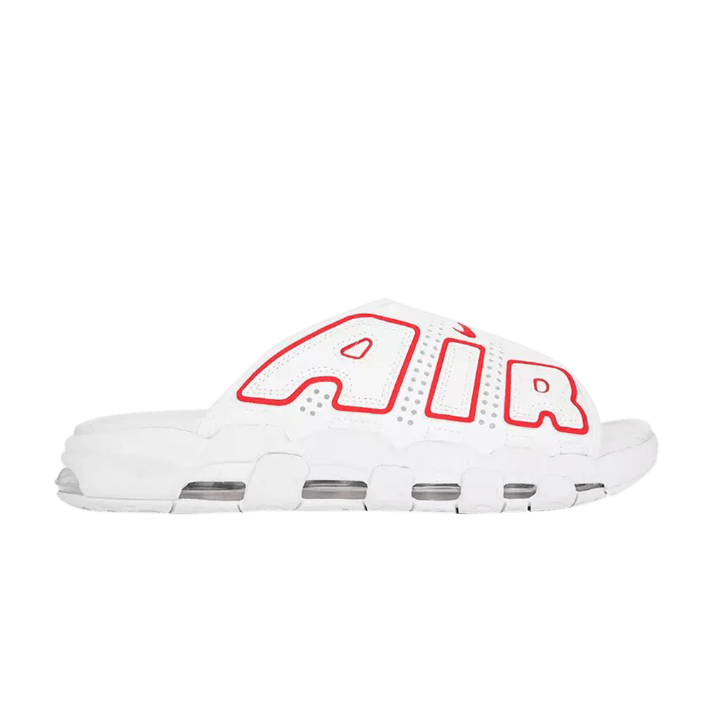(Women) Nike Air More Uptempo Slide White University Red FD9885-100 Nicesnk