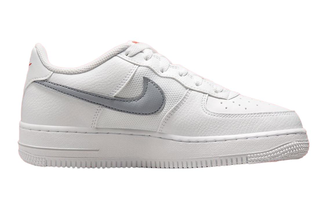 (Youth) Nike Air Force 1 Low White Grey Red FD9772-100 Nicesnk