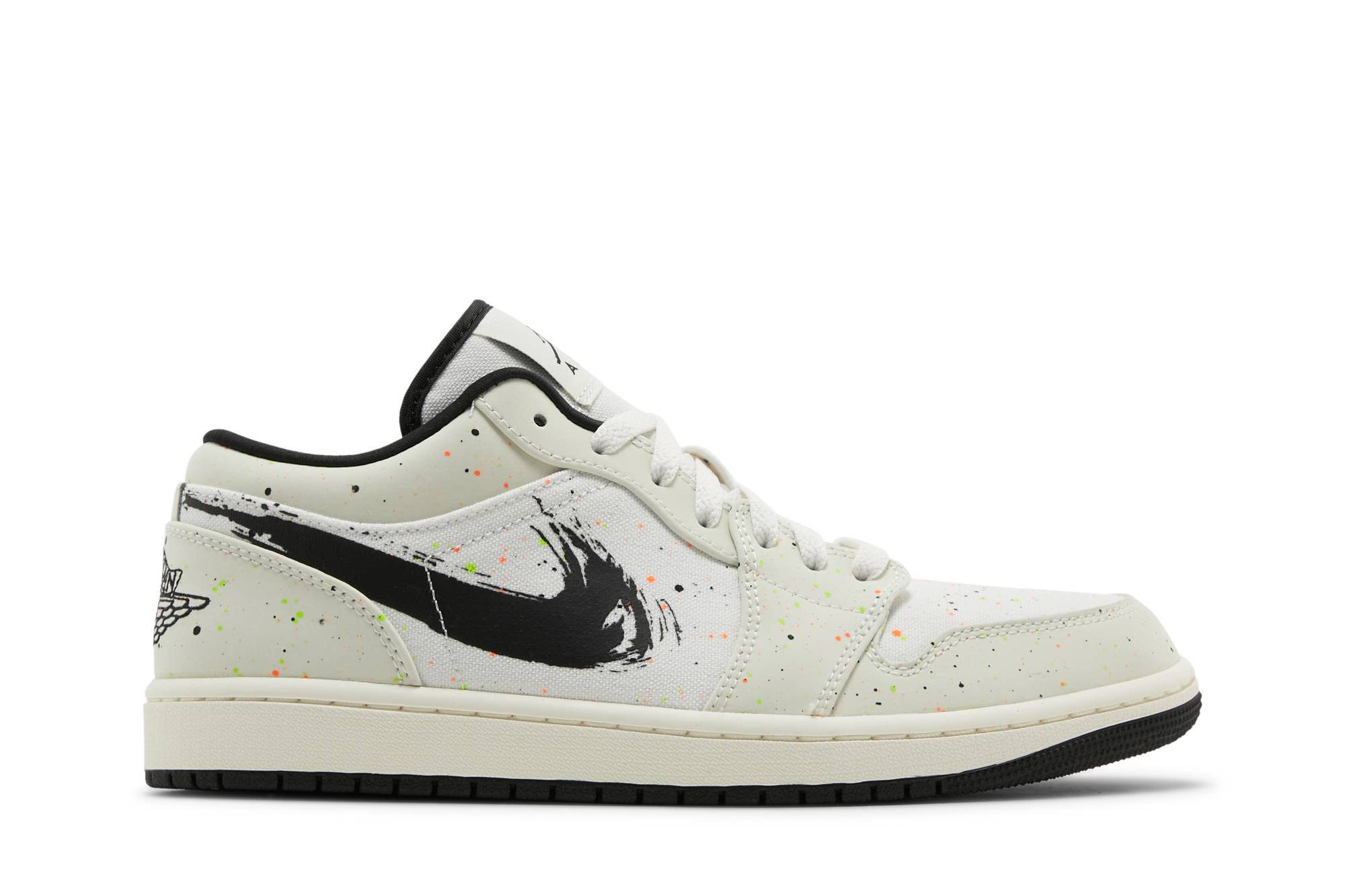 Air Jordan 1 Low Brushstroke Swoosh – Paint Splatter DM3528-100 Nicesnk