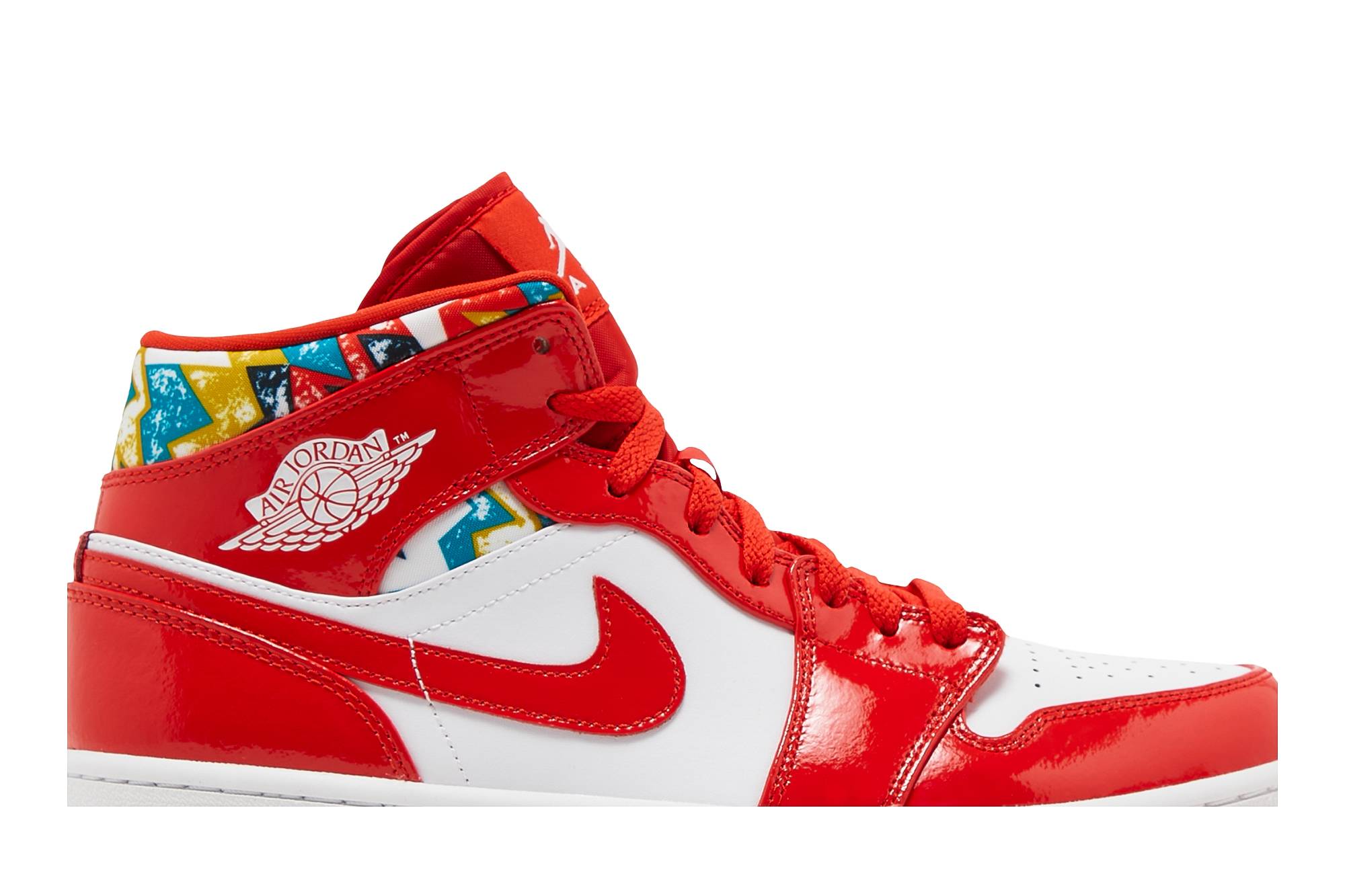 Air Jordan 1 Mid Barcelona Sweater Red Patent DC7294-600 Nicesnk