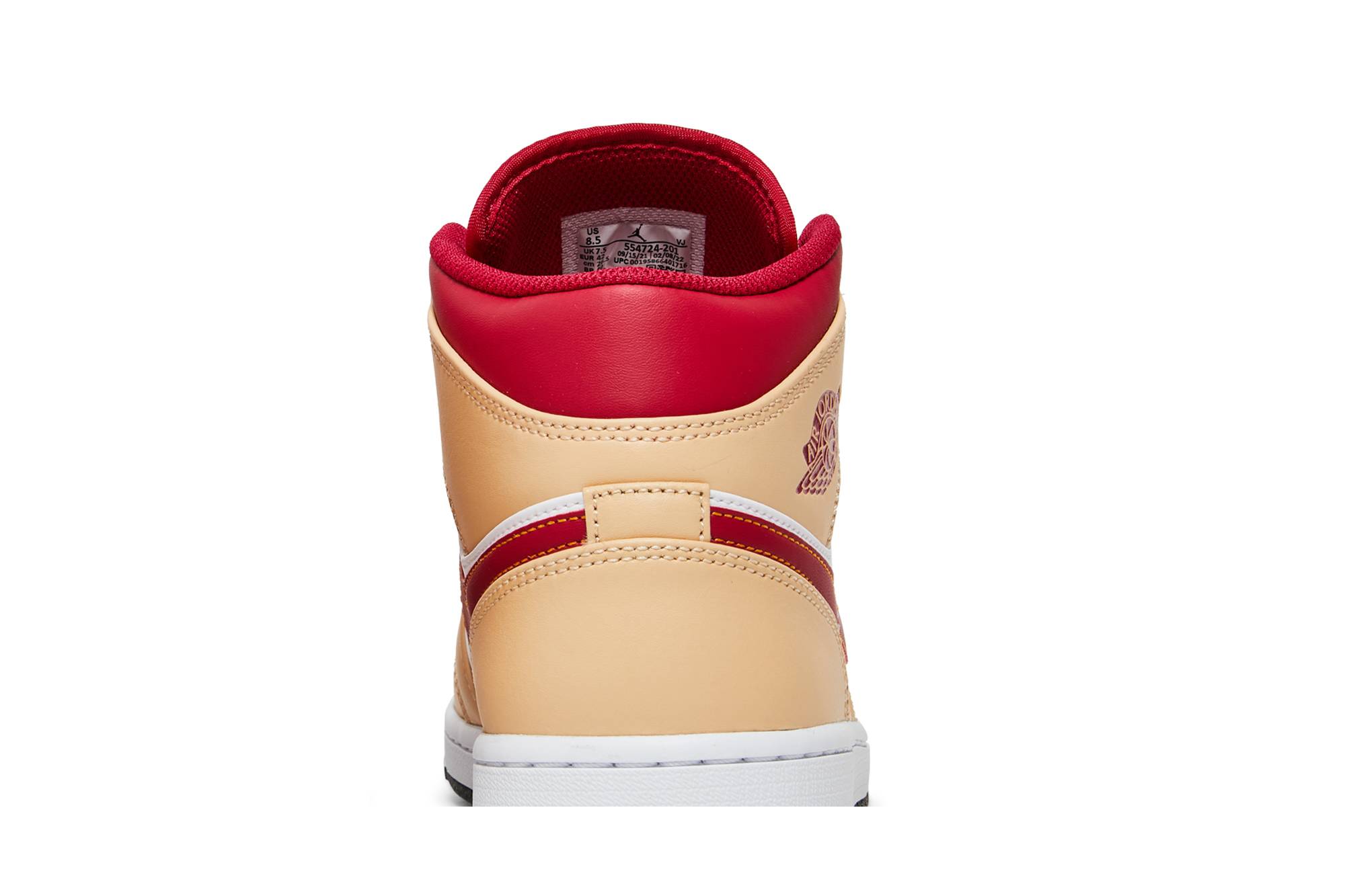 Air Jordan 1 Mid Beige Red 554724-201 Nicesnk