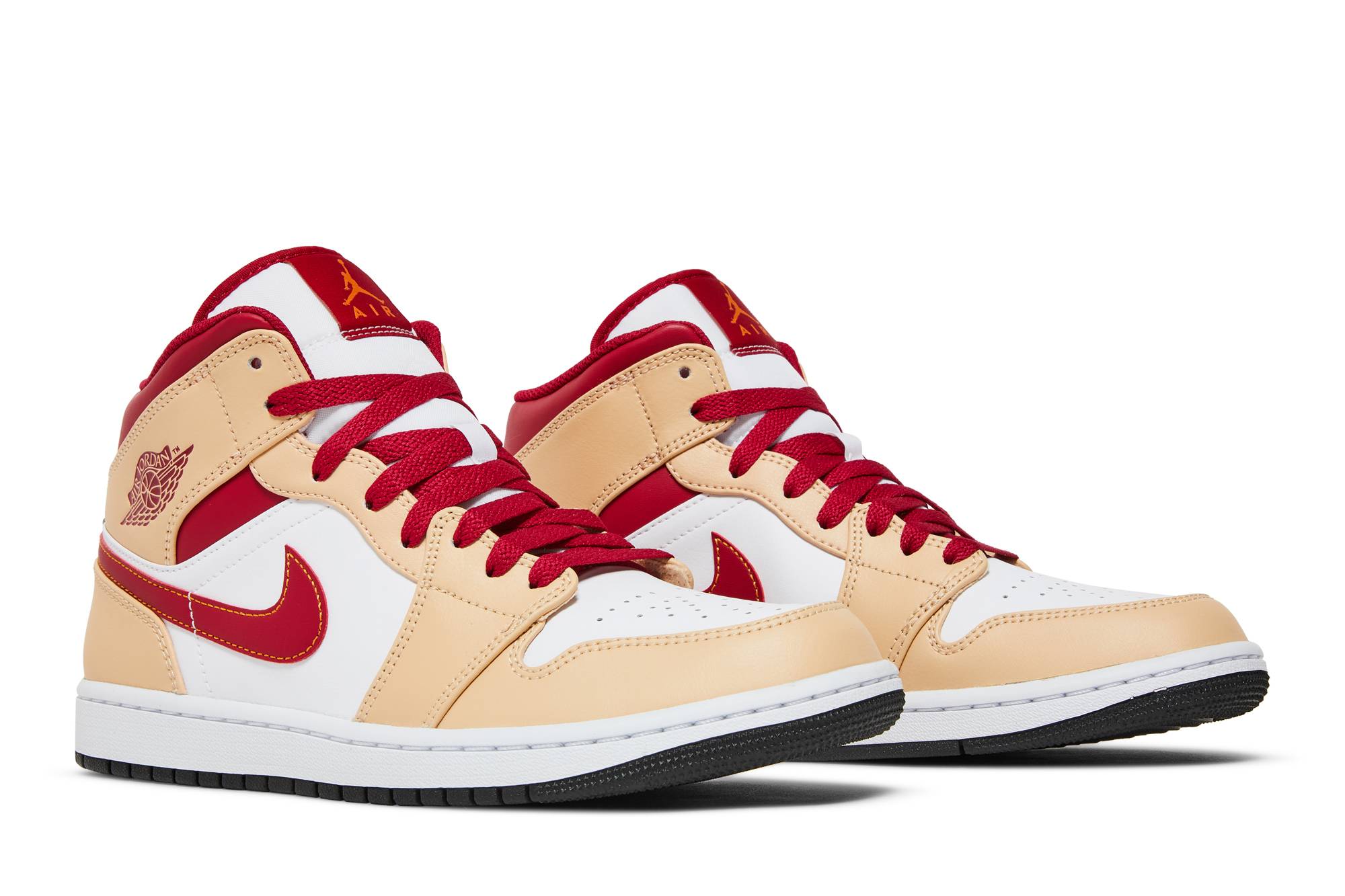 Air Jordan 1 Mid Beige Red 554724-201 Nicesnk