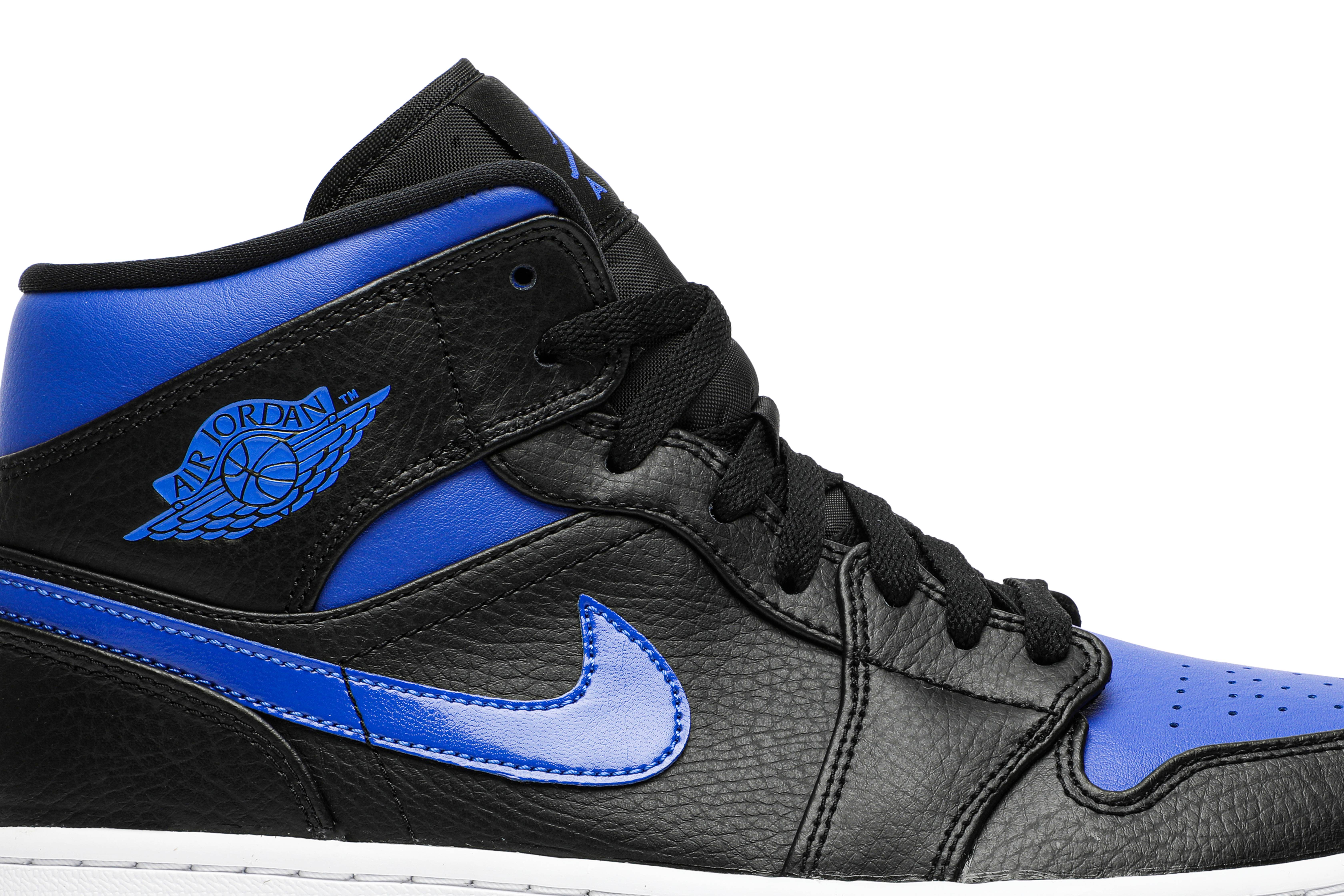 Air Jordan 1 Mid Black Hyper Royal 554724-068 Nicesnk