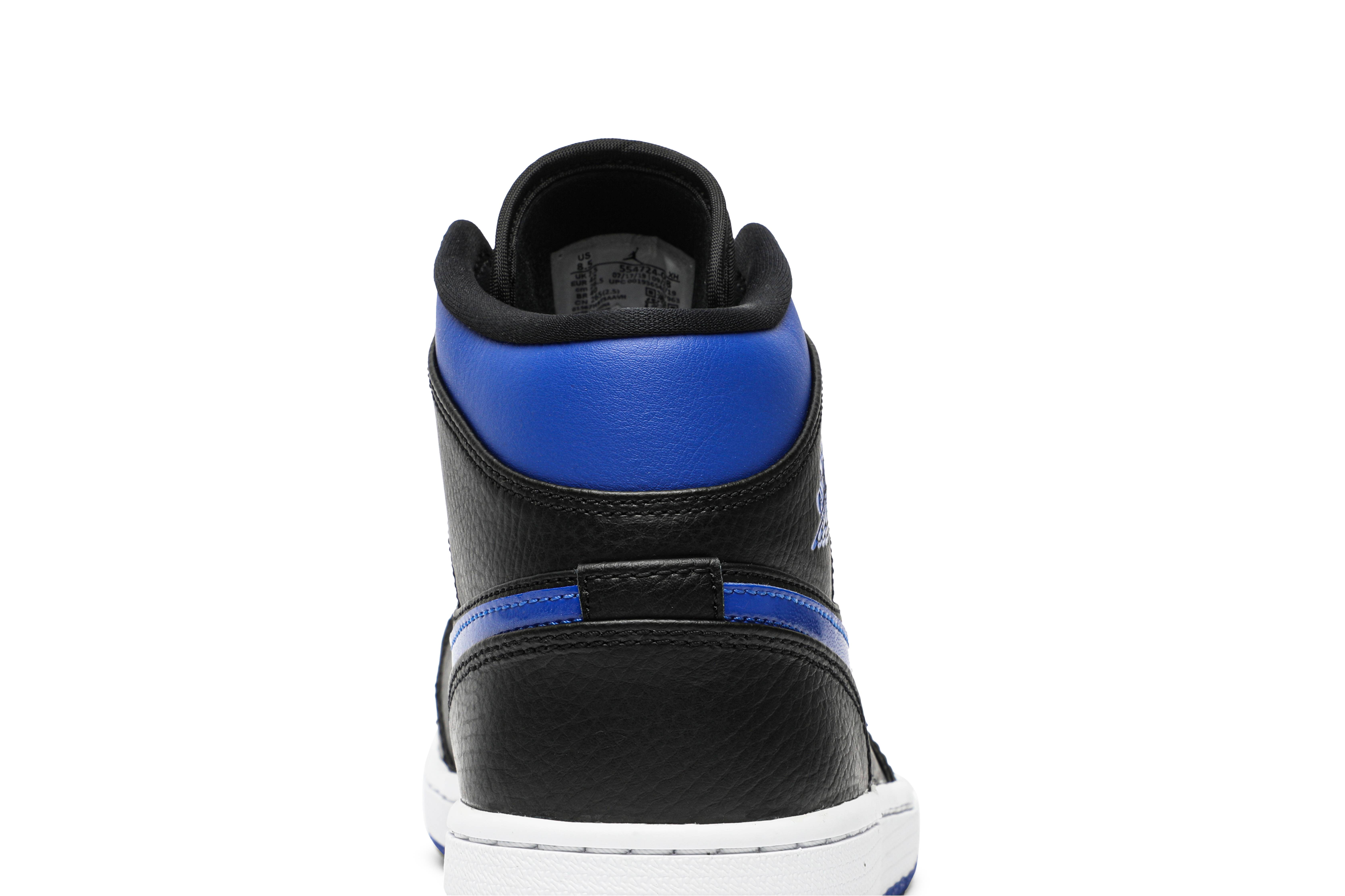 Air Jordan 1 Mid Black Hyper Royal 554724-068 Nicesnk
