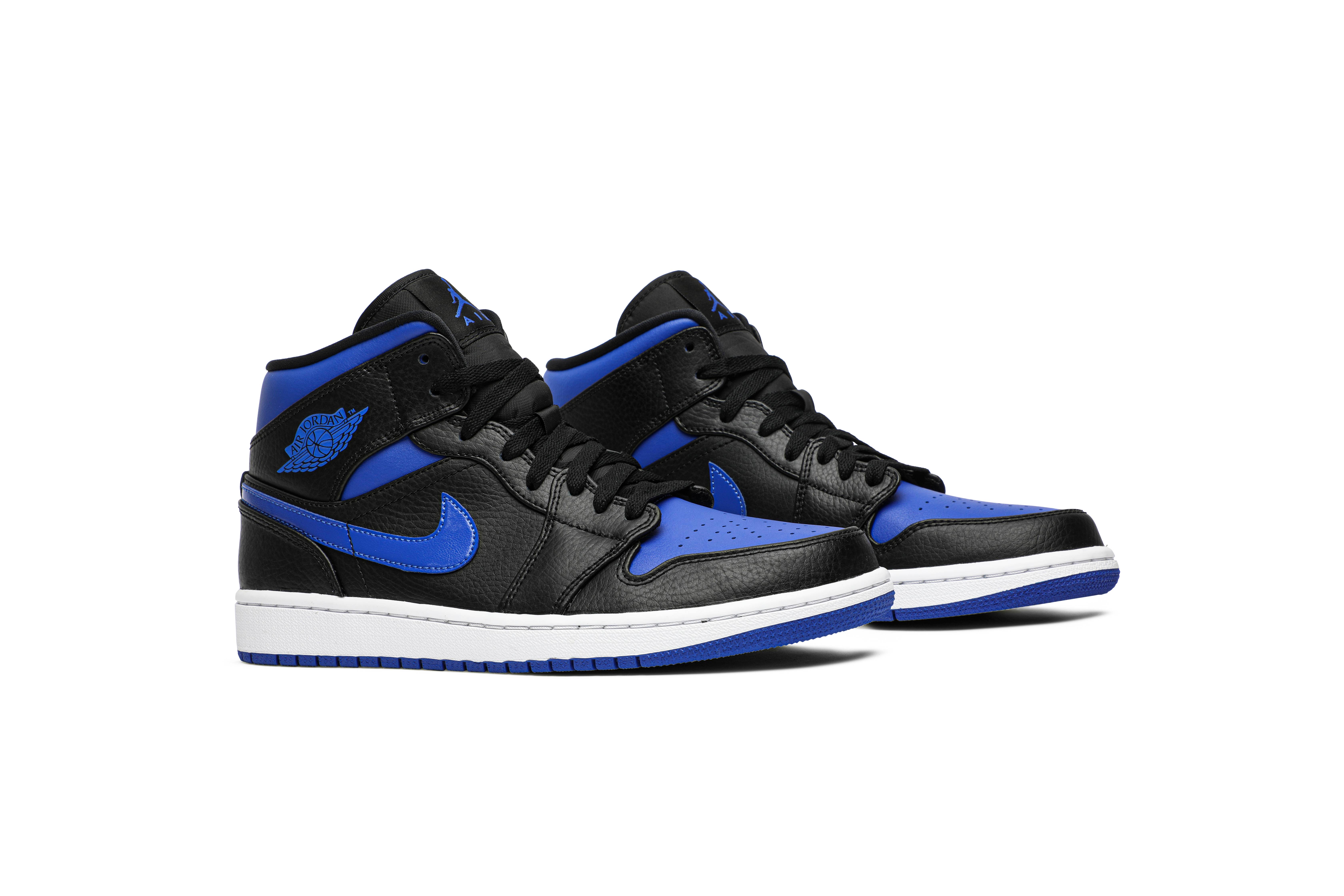 Air Jordan 1 Mid Black Hyper Royal 554724-068 Nicesnk