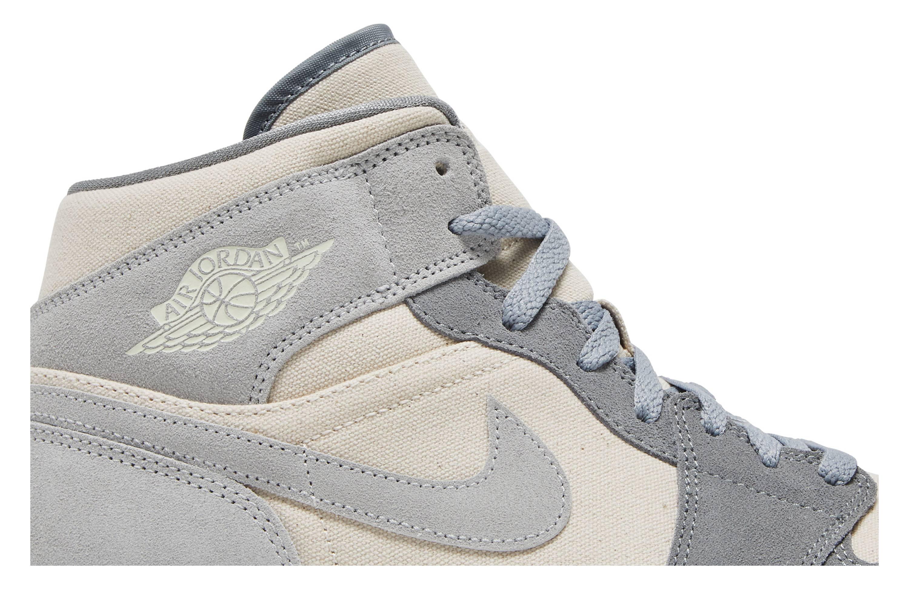 Air Jordan 1 Mid Coconut Milk Particle Grey DN4281-100 Nicesnk