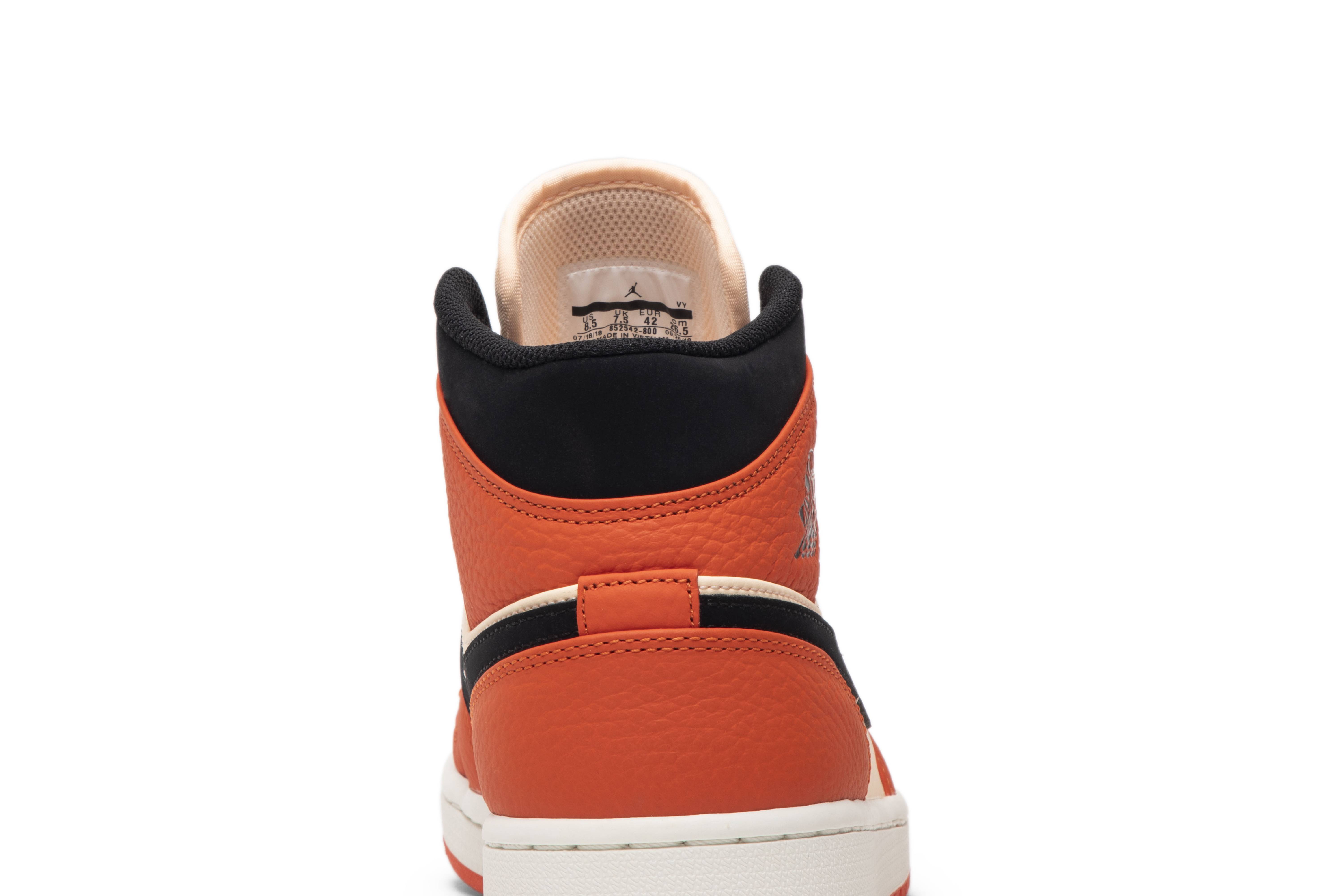 Air Jordan 1 Retro Mid SE Team Orange 852542-800 Nicesnk