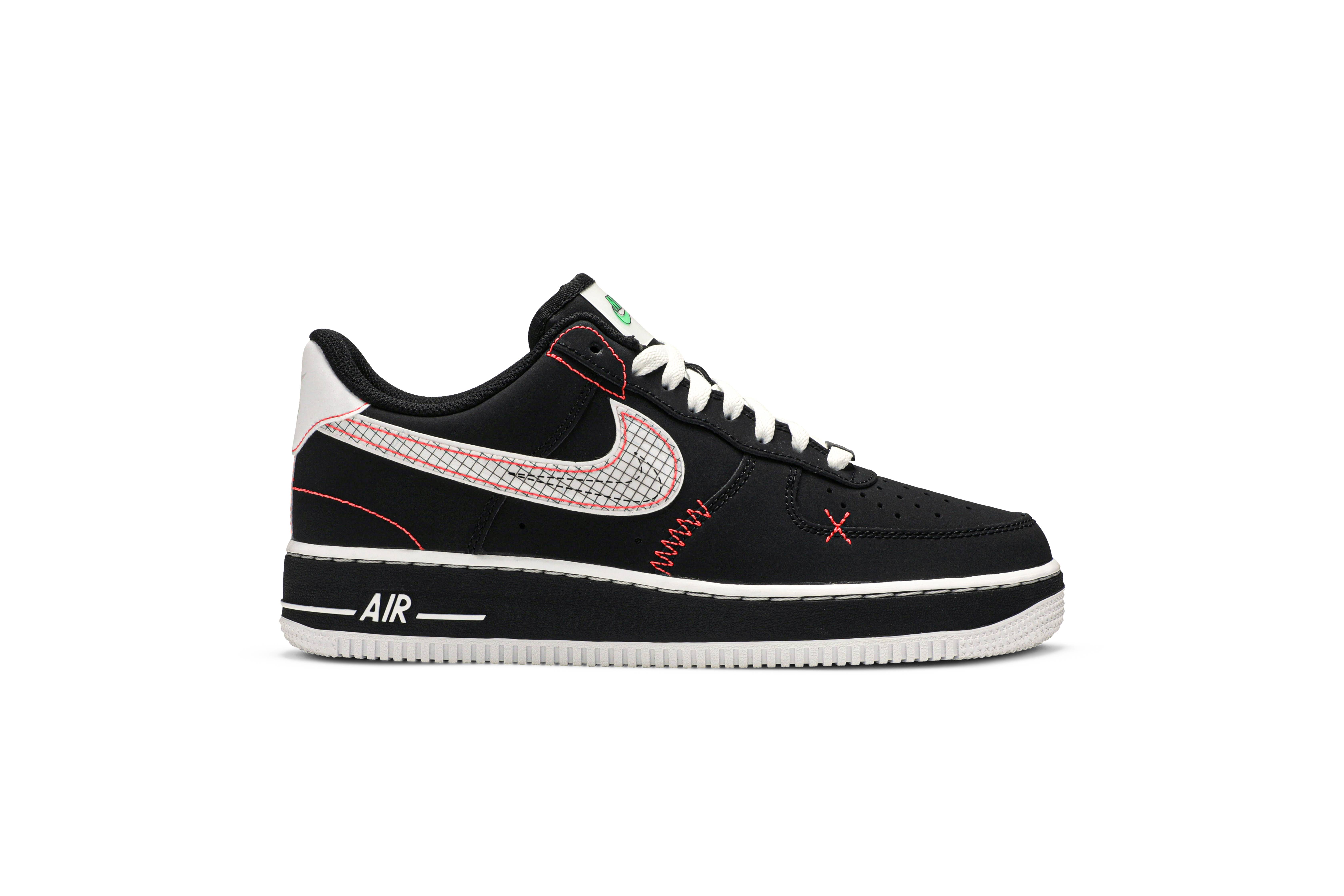 Nike Air Force 1 07 LV8 Crimson Exposed Stitching CU6646-001 Nicesnk