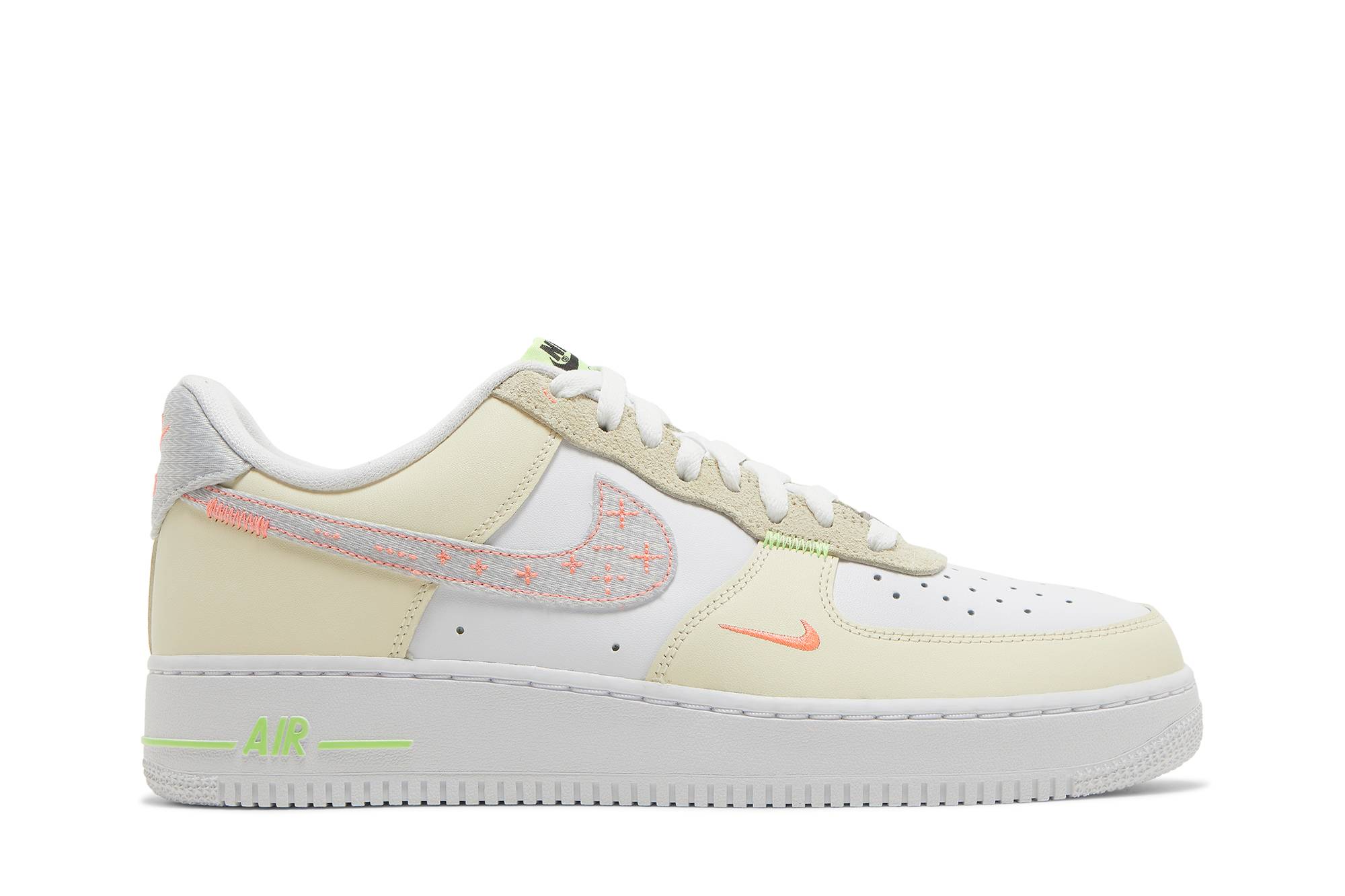 Nike Air Force 1 07 LV8 Just Stitch It – White Shade Green FB1852-111 Nicesnk