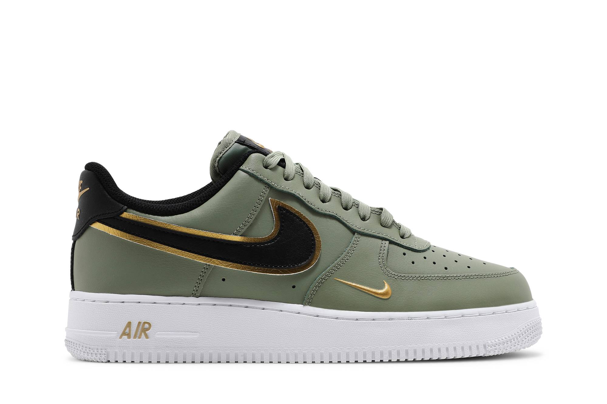 Nike Air Force 1 07 LV8 Metallic Swoosh Pack – Oil Green DA8481-300 Nicesnk