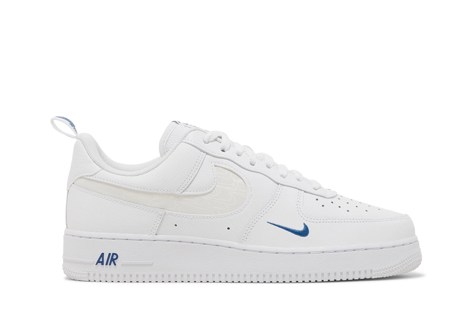 Nike Air Force 1 ’07 LV8 ‘Reflective Swoosh – White Dark Marina Blue’ FB8971-100