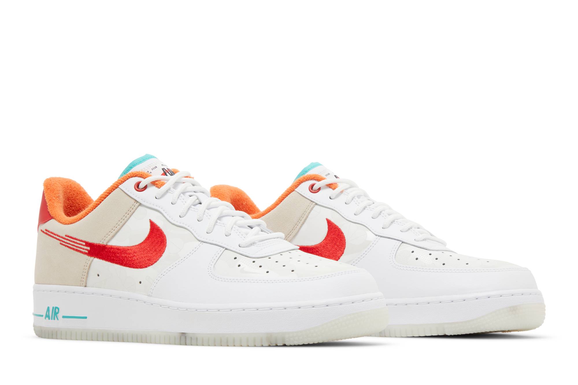 Nike Air Force 1 Low ‘Just Do It White Red Teal’ FD4205-161