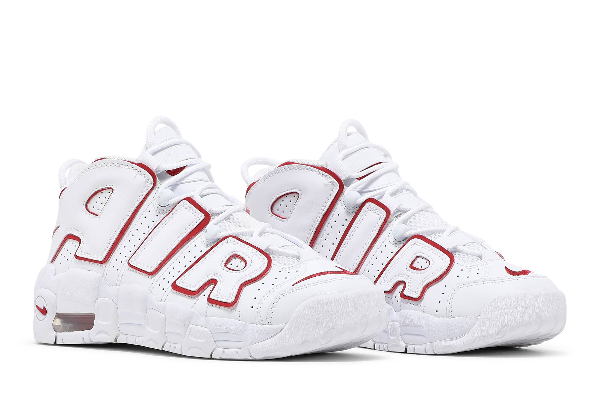 (Grade School) Nike Air More Uptempo 2021 White Varsity Red DJ5988-100 Nicesnk