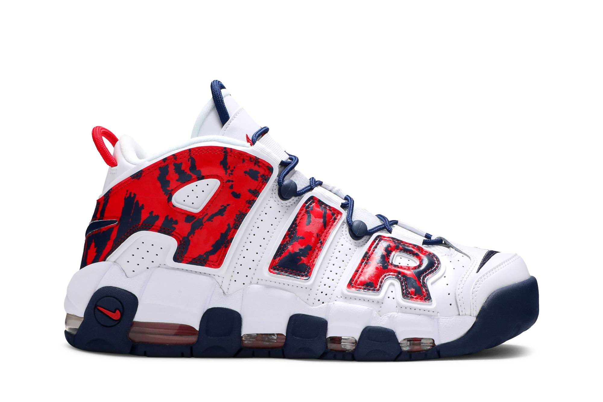 Nike Air More Uptempo Red Navy Camo CZ7877-100 Nicesnk