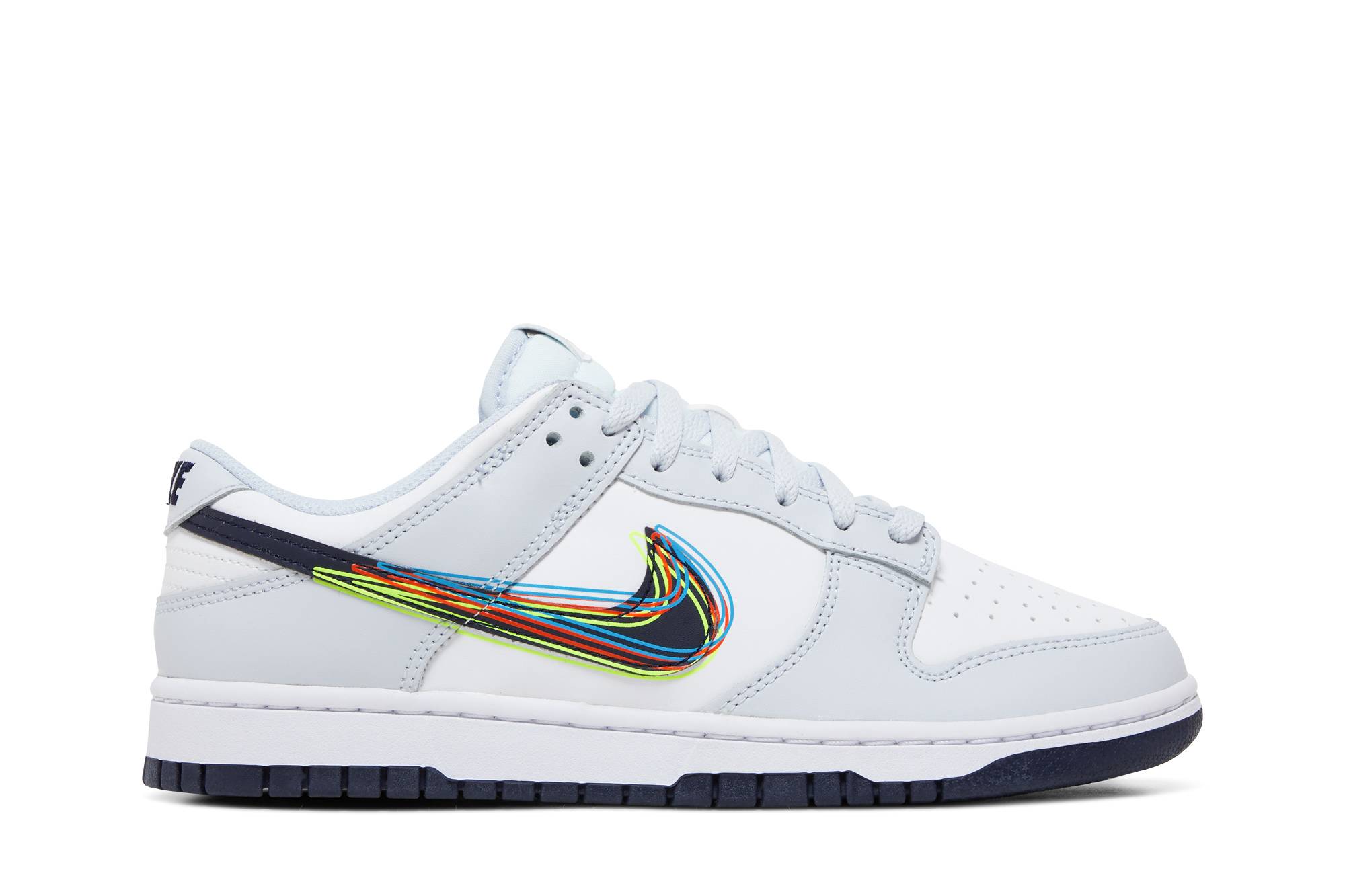 Nike Dunk Low 3D Swoosh White Grey Navy DV6482-100 Nicesnk