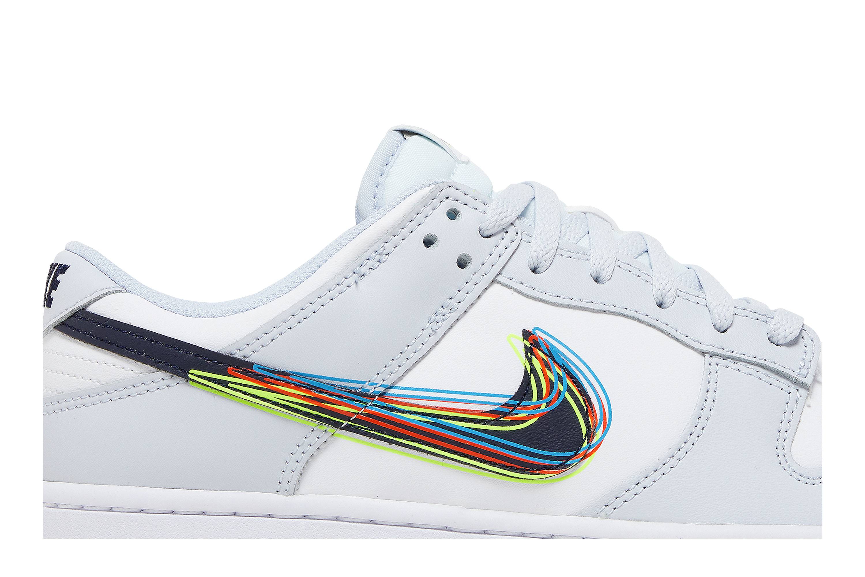 Nike Dunk Low 3D Swoosh White Grey Navy DV6482-100 Nicesnk