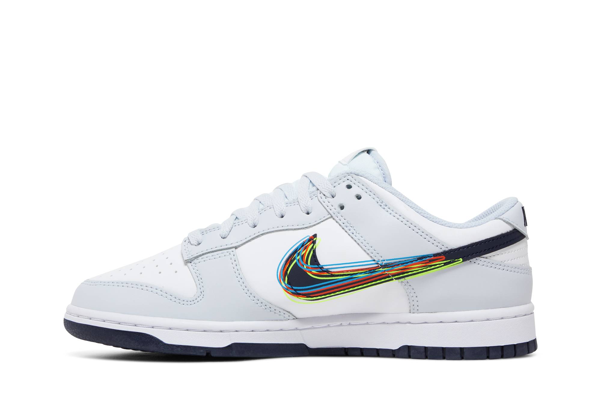 Nike Dunk Low 3D Swoosh White Grey Navy DV6482-100 Nicesnk
