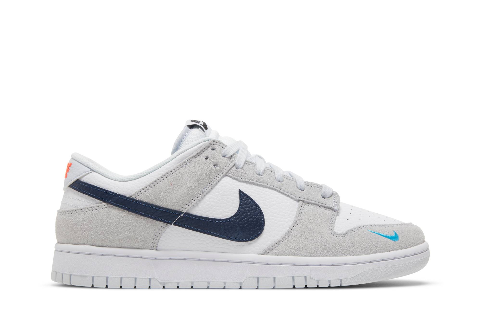 Nike Dunk Low White Grey Navy Aqua Mini Swoosh FJ4227-001 Nicesnk